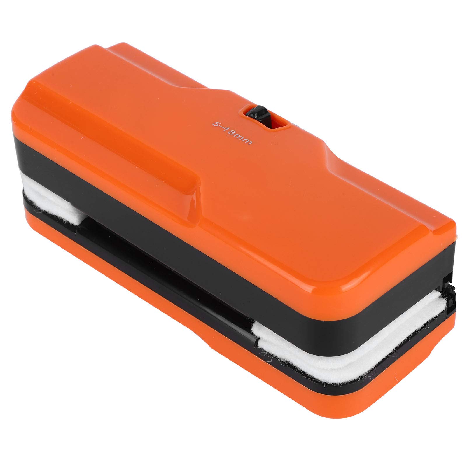 Double-Sided Magnetic Glass Wiper with 2 Microfiber Rags - Powerful Cleaning Tool for Windows, Mirrors & Windshields - Perfect for Home, Office & Car Use (Orange)