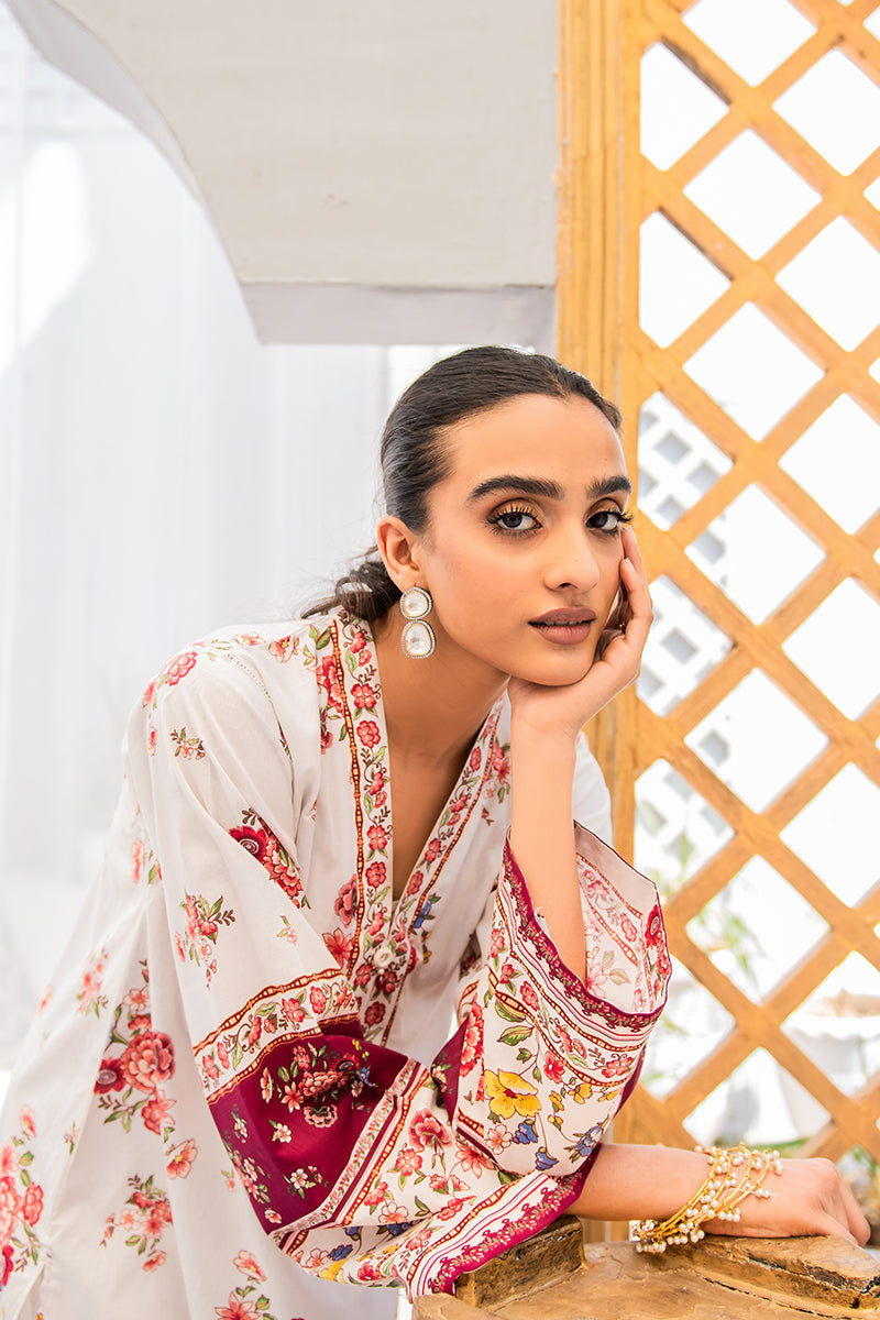 Stylish Ivory Blush Printed Shirt for Women | Trendy Floral Casual Top | Perfect for Office, Date Night & Summer Outfits