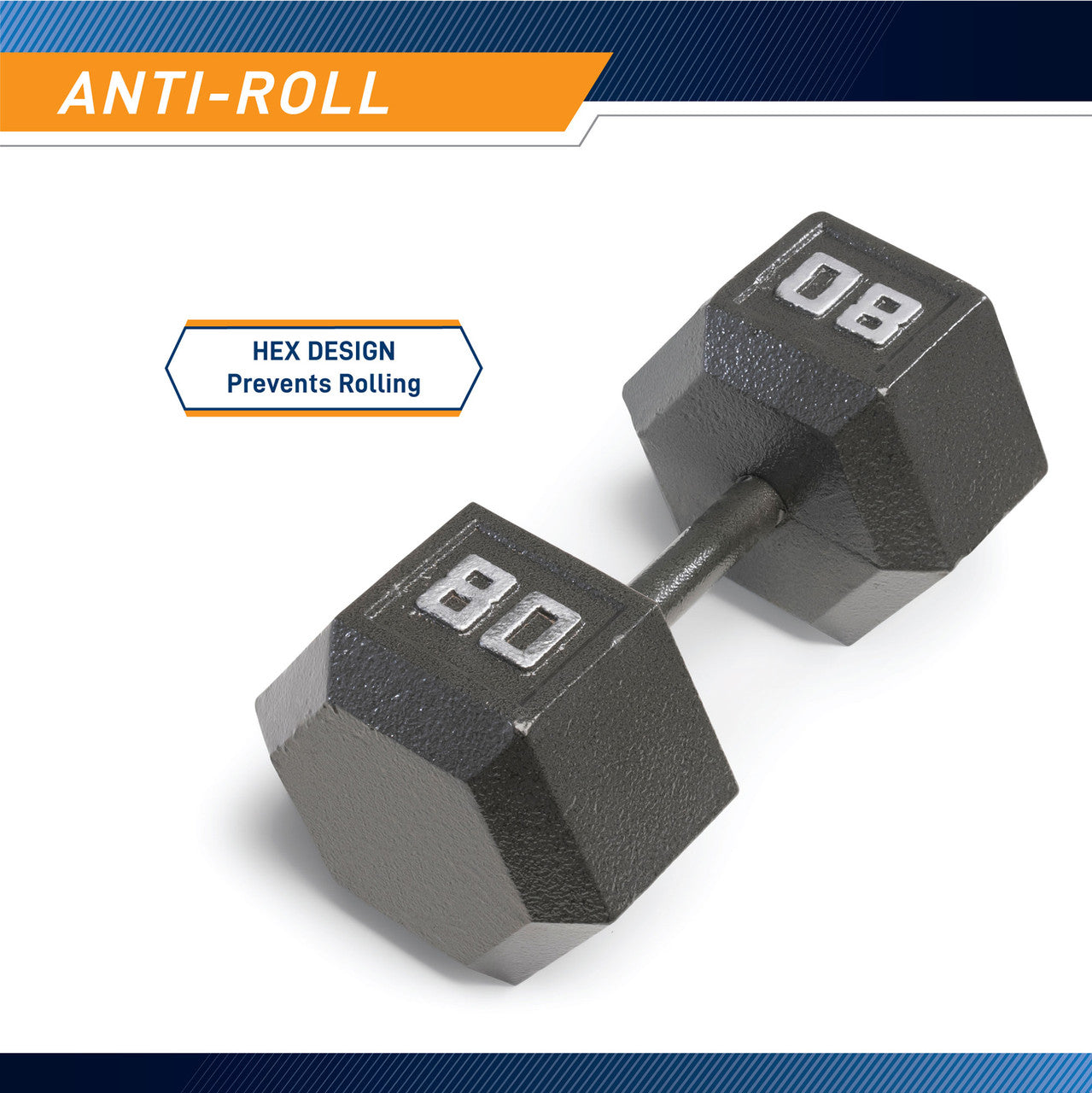 Marcy 80lb Hex Dumbbell Set - Heavy Duty Cast Iron Weight for Strength Training, Home Gym & CrossFit Workouts | Perfect for Weightlifting, Muscle Building & Fitness Routines
