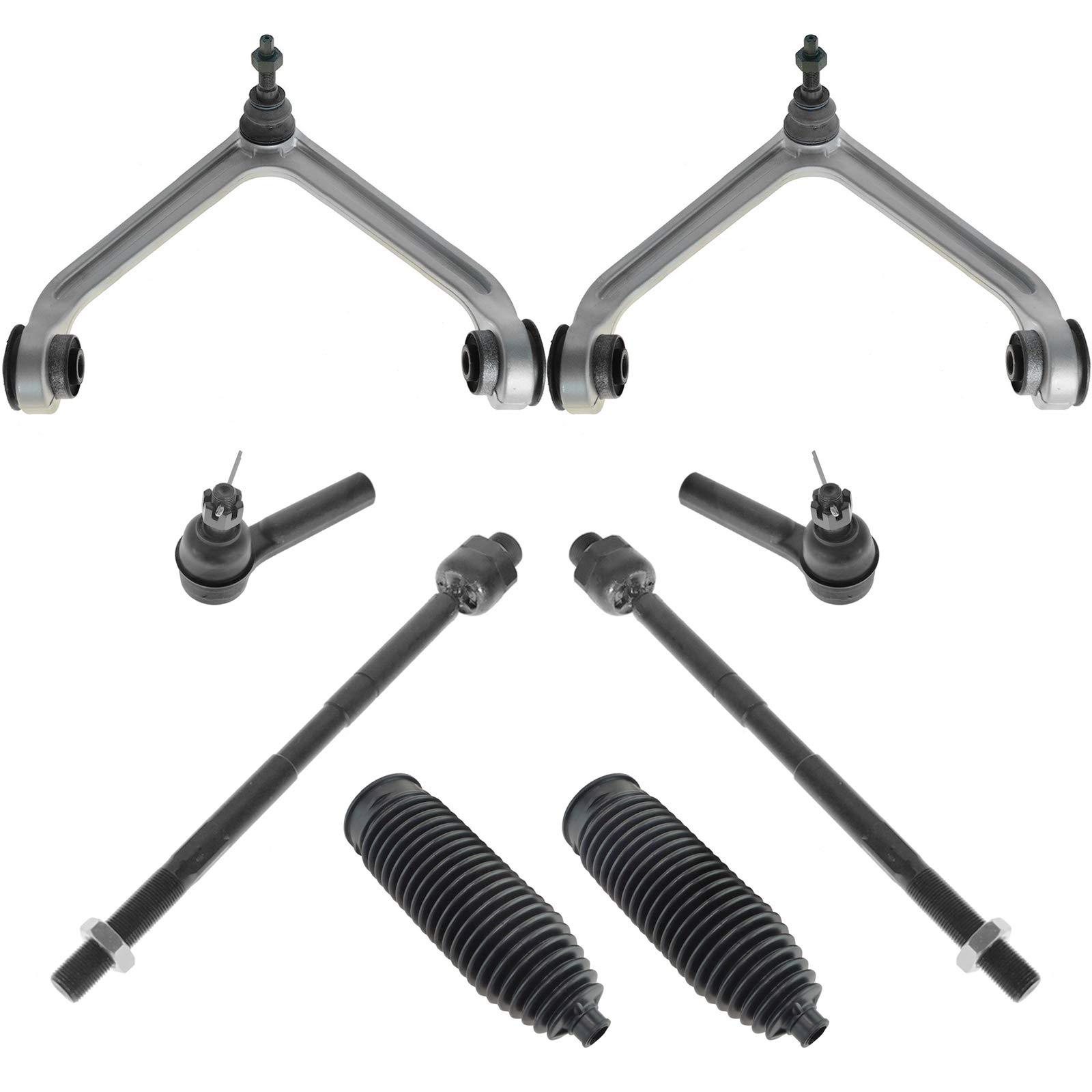 TRQ Front Steering & Suspension Kit - Control Arm with Ball Joint, Steering Rack & Pinion, Bellow Tie Rod - Compatible with 2002-2005 Dodge Ram 1500 (CH4512100) - Perfect for Off-Roading, Towing & Daily Driving