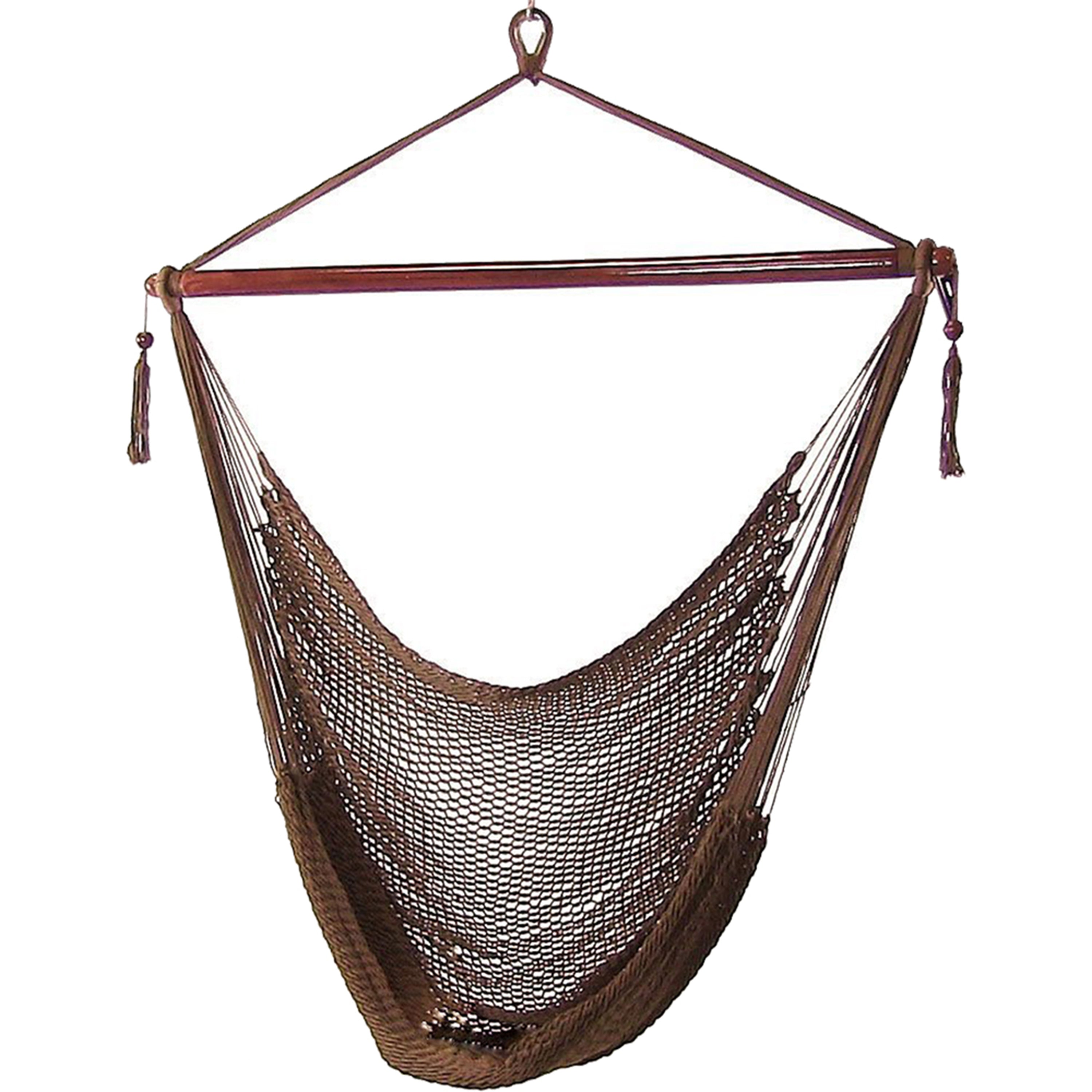 Extra Large Caribbean Polyester Rope Hammock Chair for Outdoor Relaxation - Perfect for Backyard, Patio, Poolside & Beach Lounging