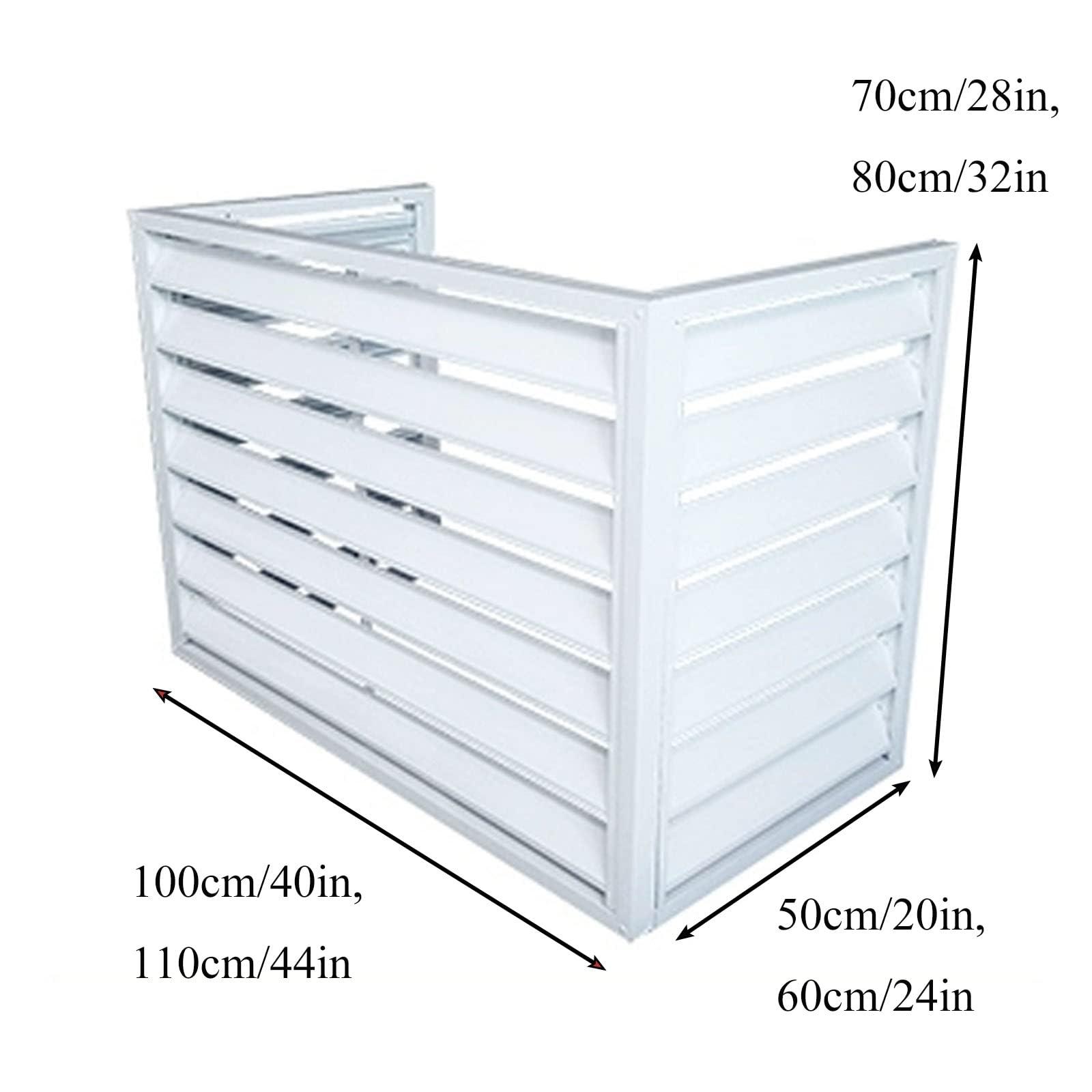 Waterproof Outdoor AC Unit Cover - Durable Metal Air Conditioner Fence & Privacy Screen for Mini Split Condenser (44