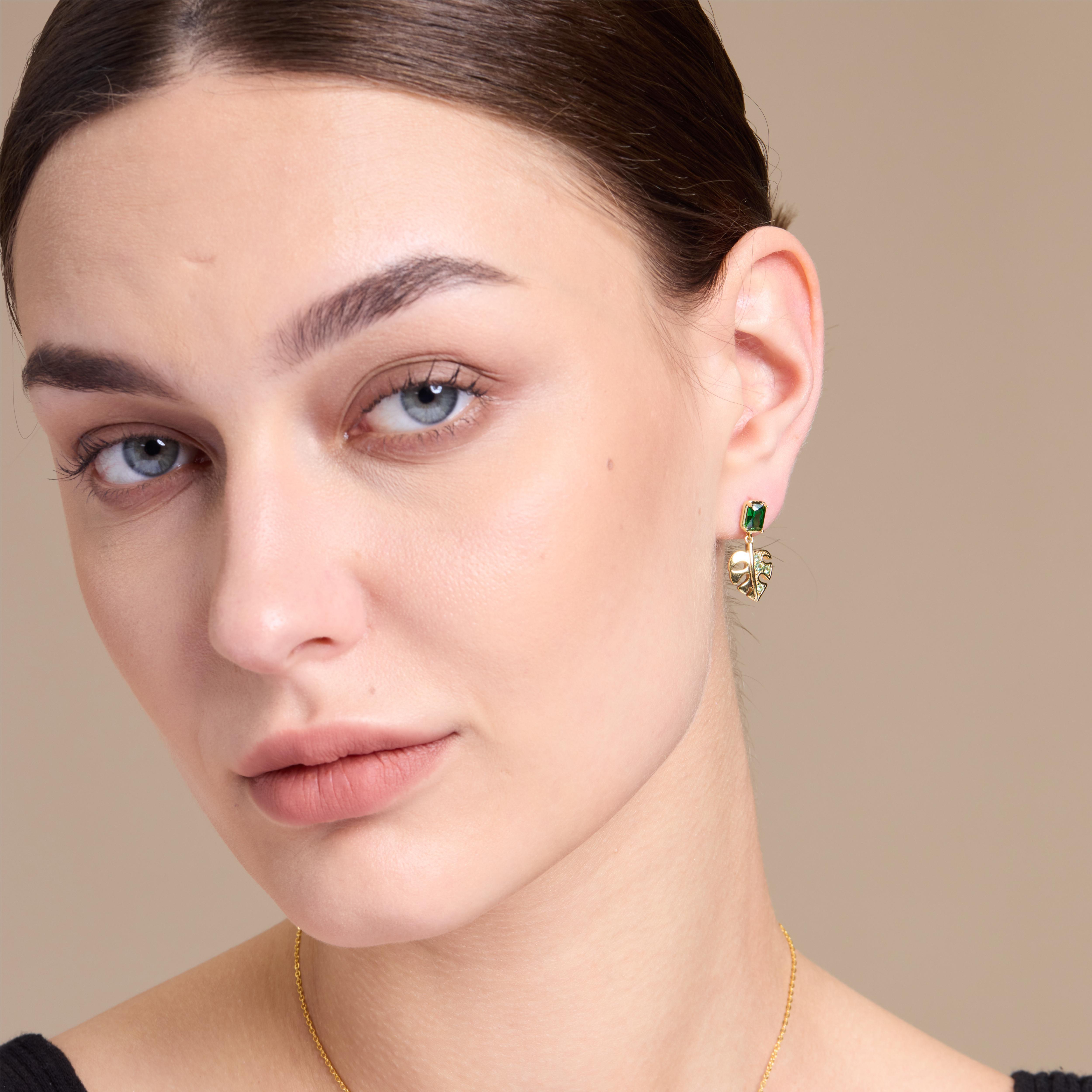 Trendy Leaf Drop Earrings for Women - Dainty Gold Plated Bohemian Jewelry - Perfect for Parties, Weddings & Everyday Wear