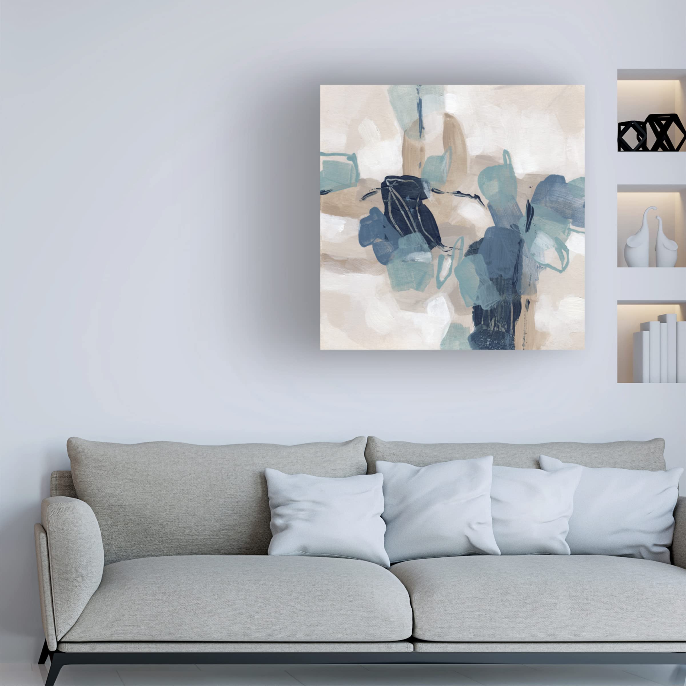 Trademark Fine Art 'Blues Chorus II' Canvas Wall Art by June Erica Vess - Modern Abstract Painting for Living Room, Bedroom & Office Decor