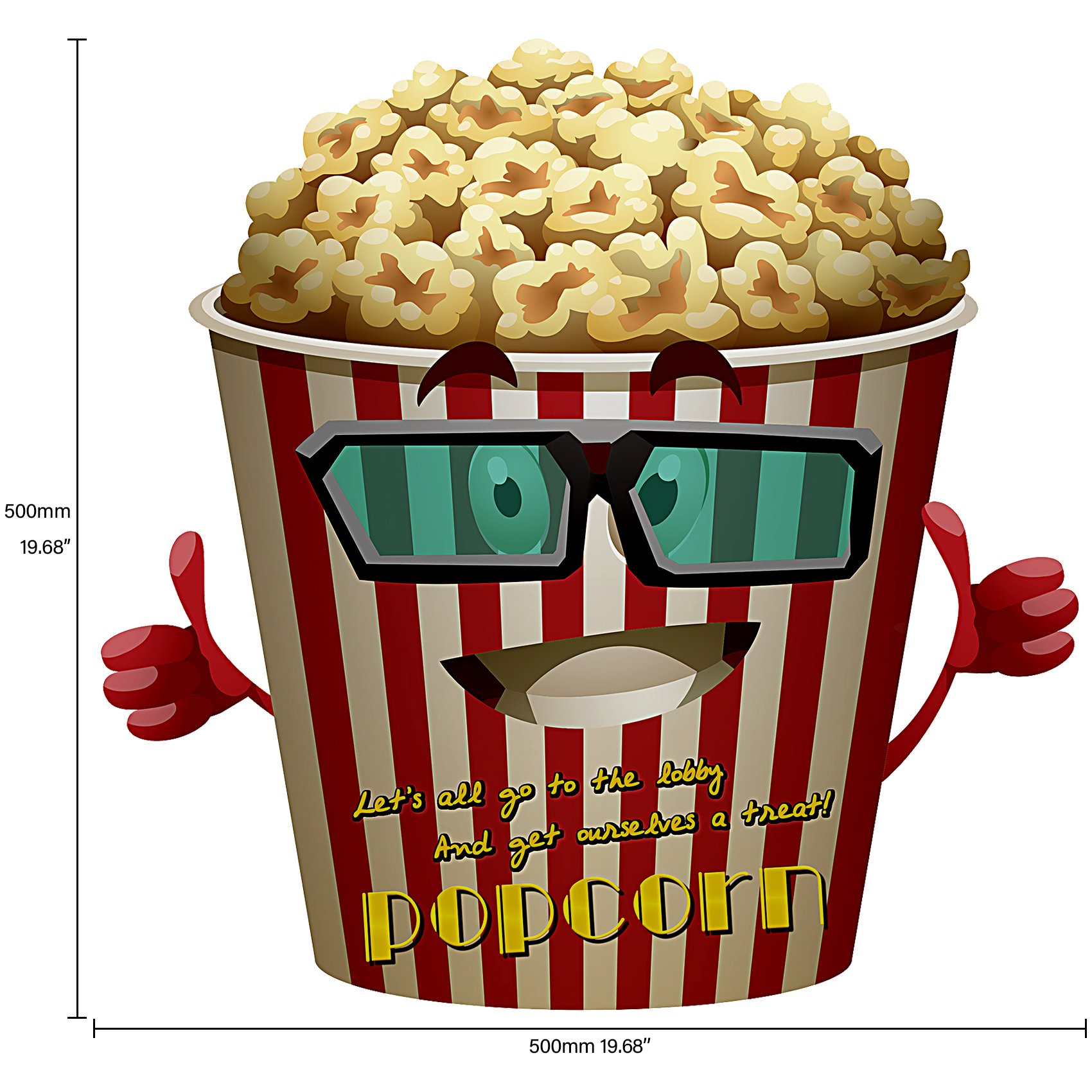Musykrafties Popcorn Movie Night Large Prepasted Wall Decal - 18