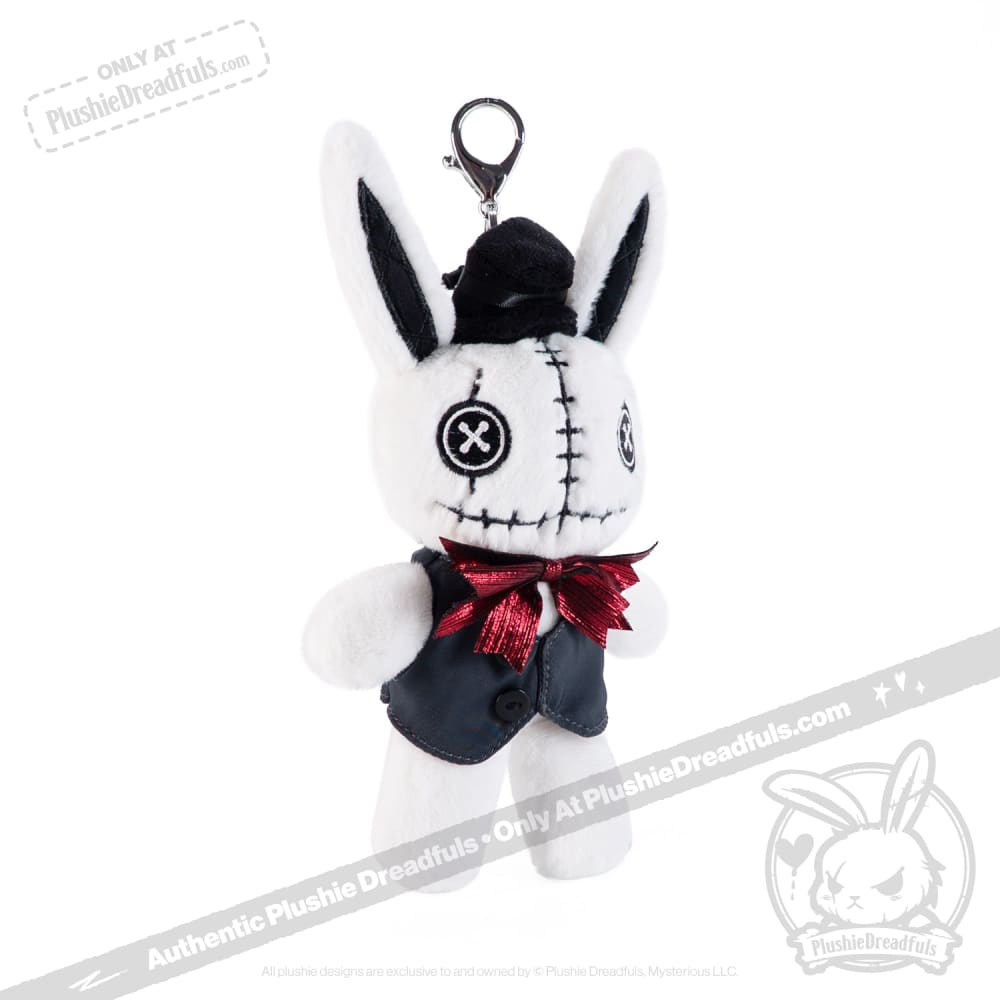 Victorian Style White Rabbit Plush Keychain - Cute Bunny Keyring Accessory for Bags, Backpacks & Gifts | Perfect for Alice in Wonderland Fans & Collectors