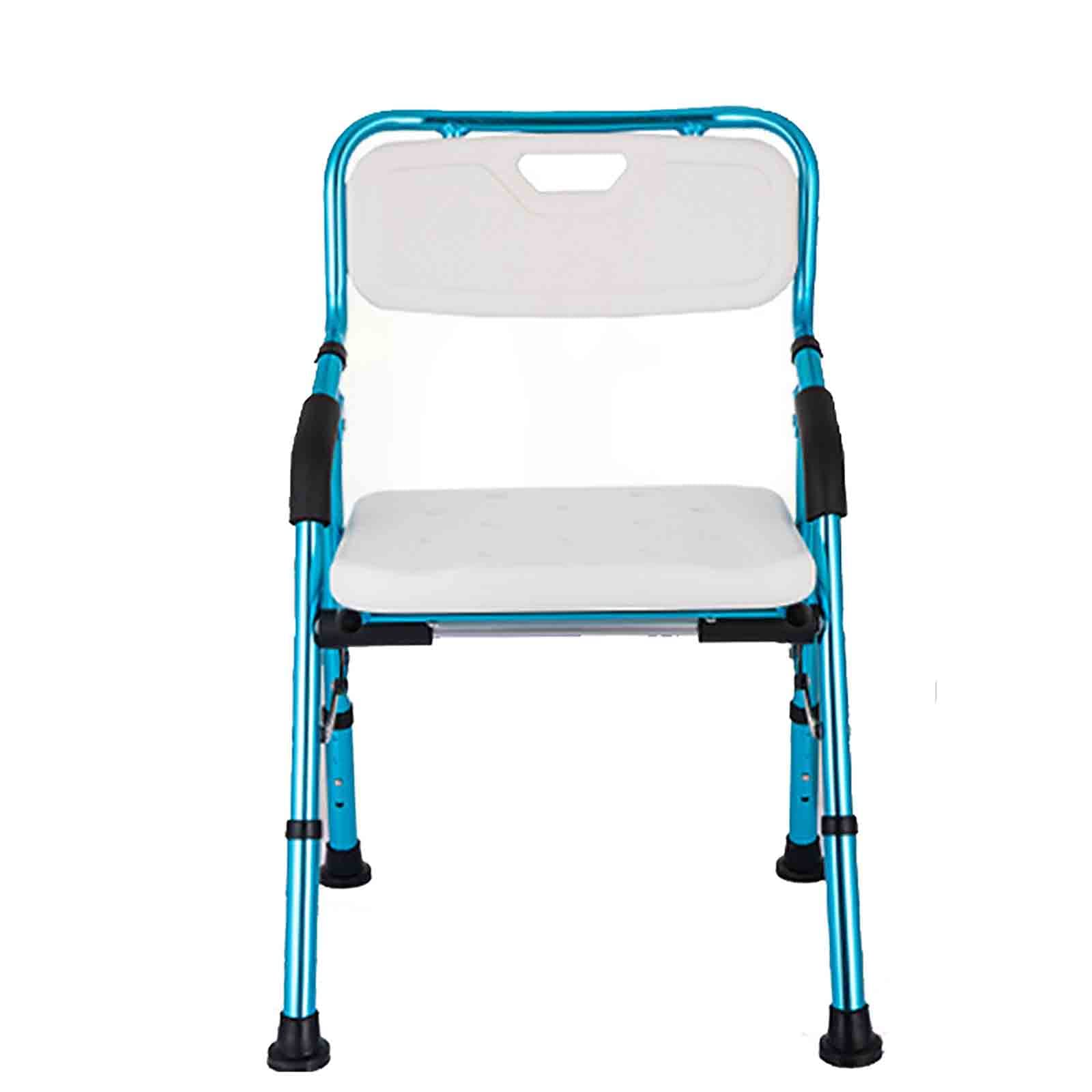Adjustable Foldable Shower Chair for Elderly & Pregnant Women - Non-Slip Bathroom Stool with Back Support - Lightweight & Portable Shower Seat for Safe Bathing - Perfect for Seniors, Post-Surgery Recovery & Pregnancy Use (Blue)
