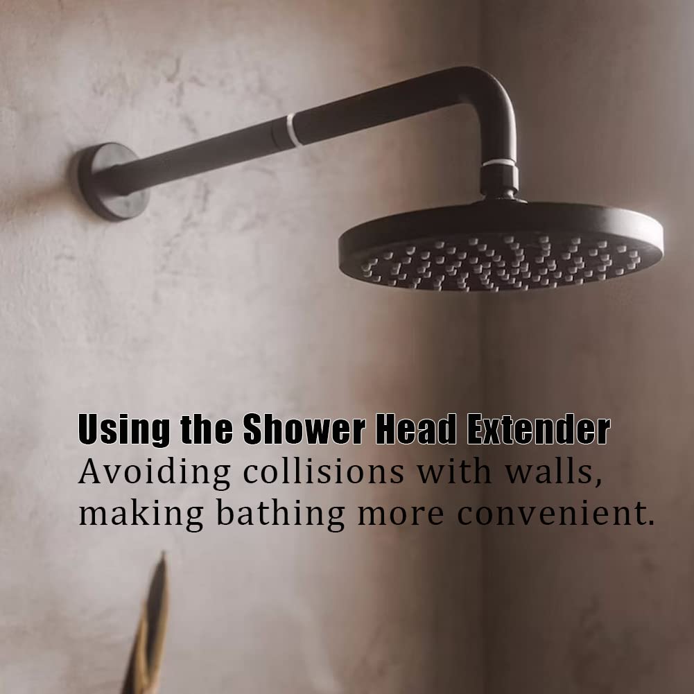 Joywayus 5 Inch Stainless Steel Shower Head Extender - Adjustable Shower Arm Extension for Lower Shower Head | Bathroom Shower Accessory for Tall People & Kids | Perfect for Spa-Like Experience & Handicap Accessibility