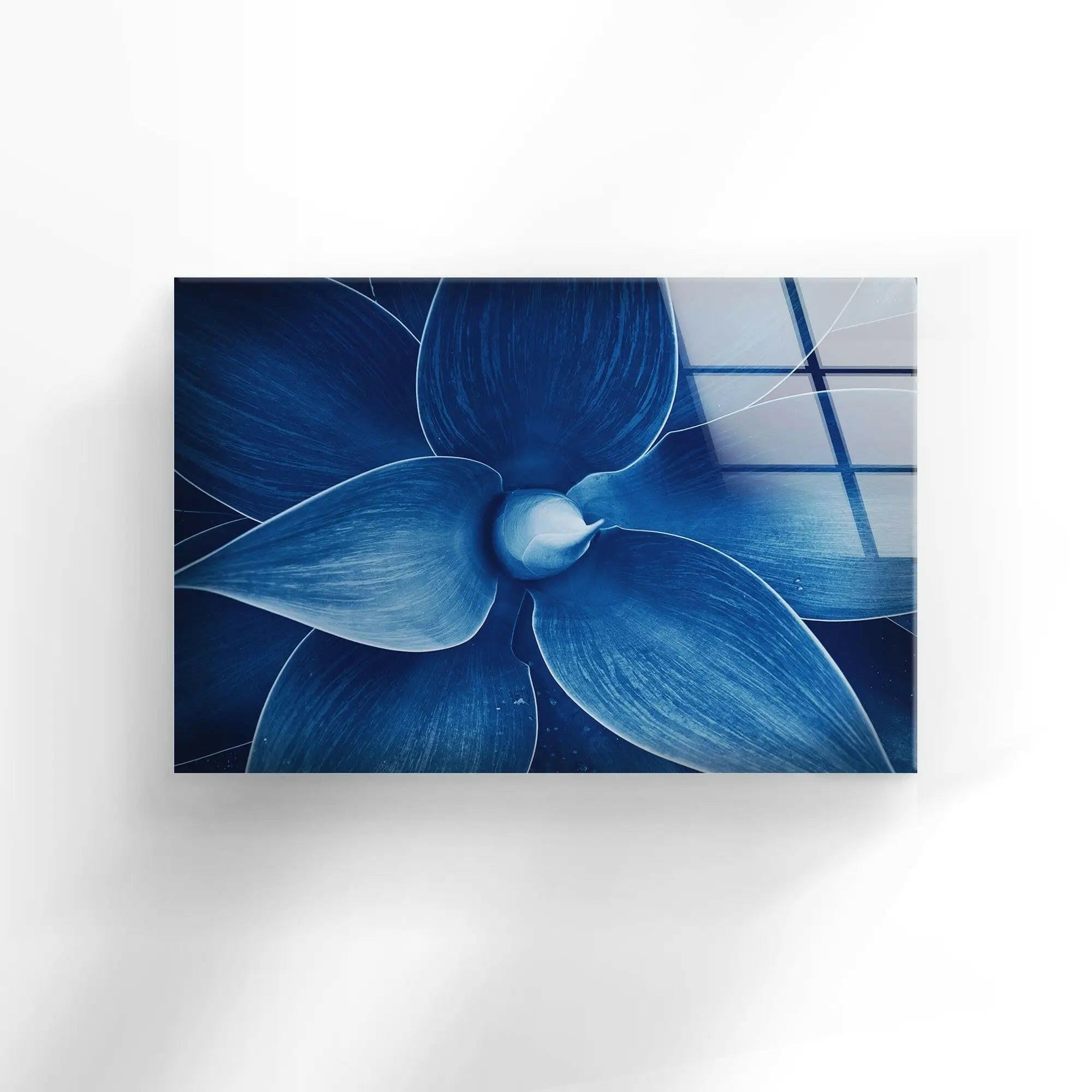 Blue Agave Closeup Glass Wall Art - Stunning Botanical Decor for Living Room, Bedroom & Office - Perfect Modern Home Decor Gift