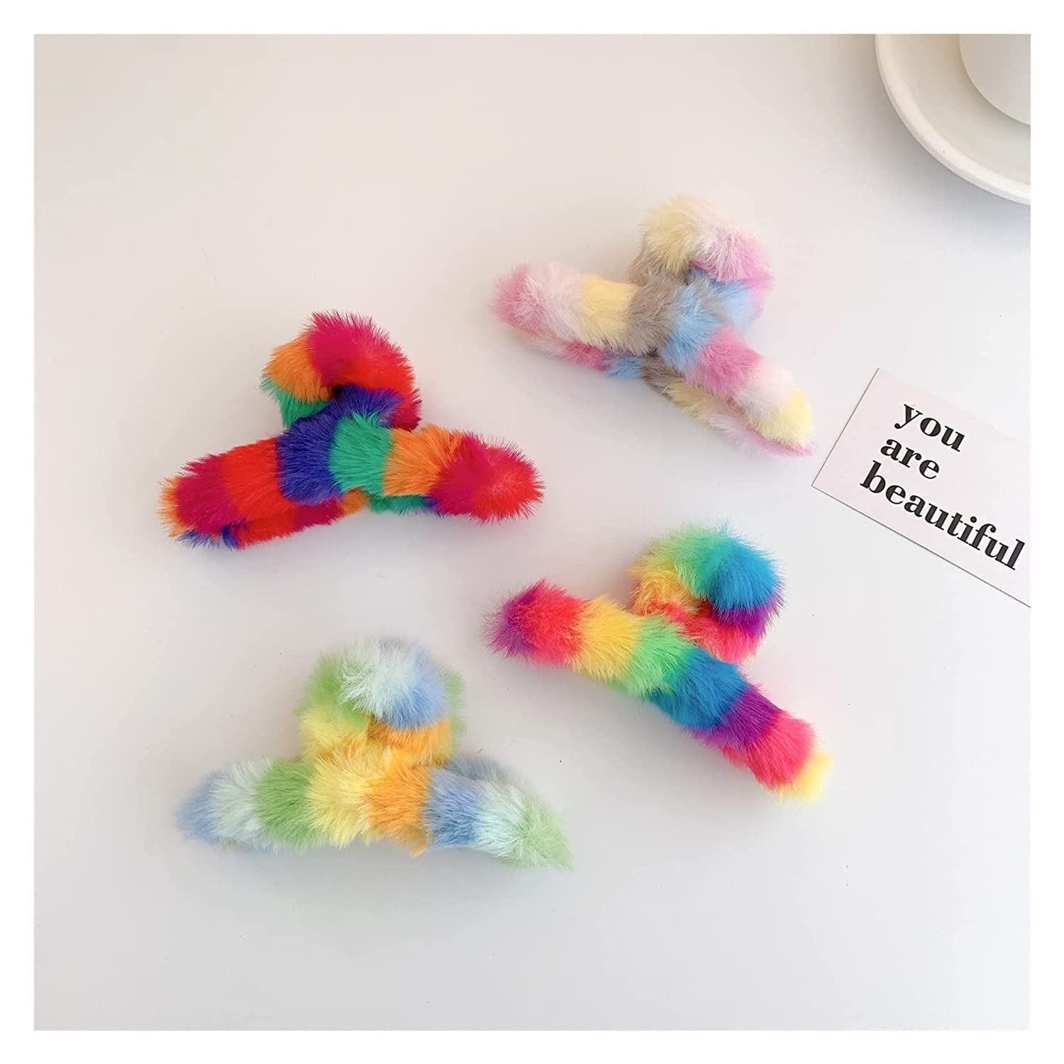 Soft Plush Hair Clips & Claws for Women - Fashion Hair Accessories Combs & Barrettes for Autumn Winter Styling - Perfect for Daily Wear, Parties & Special Occasions