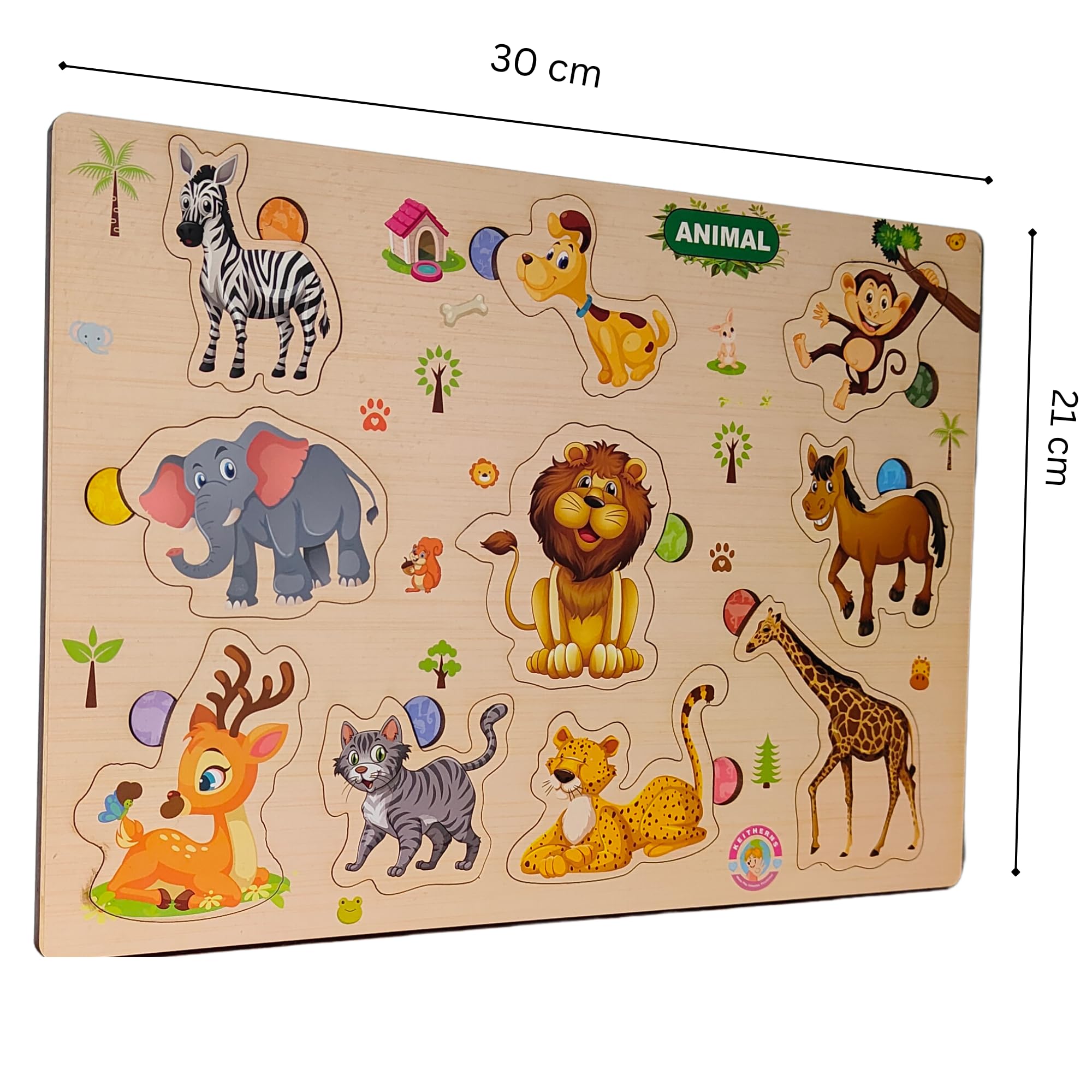 Keitherns Wooden Animal Puzzle for Kids - Educational Toy for Preschool Learning & Play
