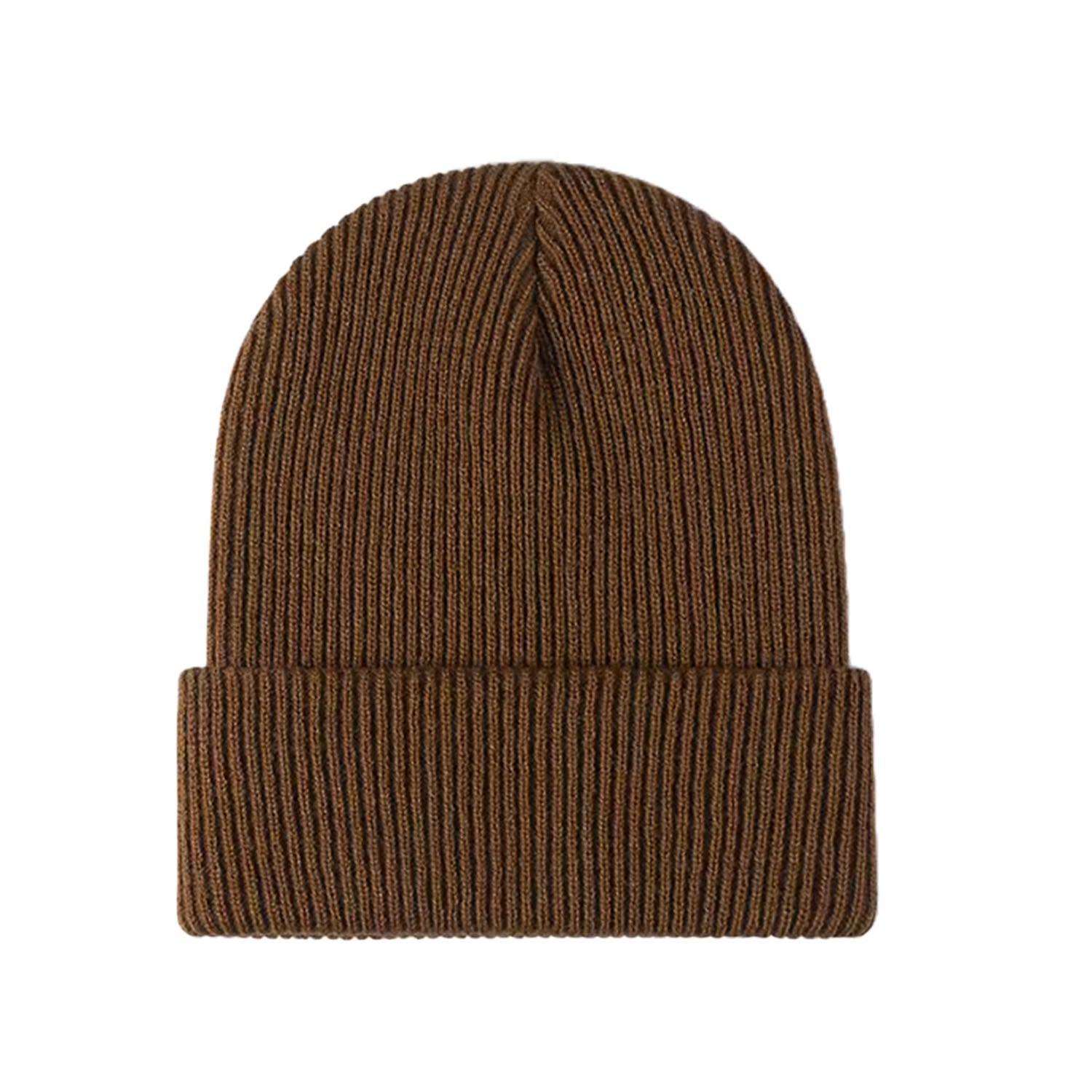 FLOOF Unisex Brown Knit Beanie Hat for Men & Women - Warm Winter Accessory for Outdoor Activities