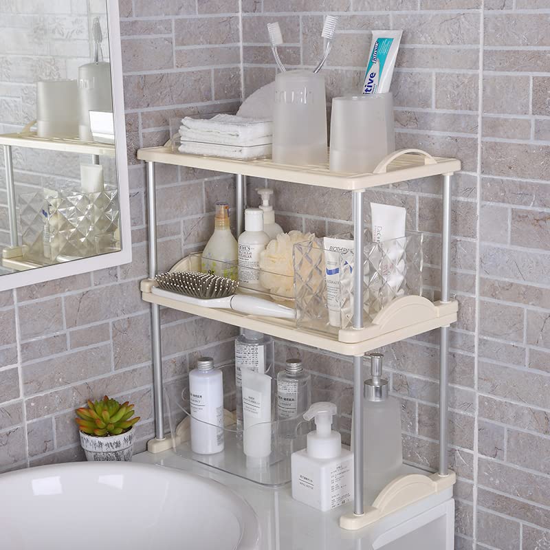 YBM Home 2-Tier Metal Storage Shelf - Space-Saving Organizer Rack for Kitchen Countertop, Pantry, Bathroom & Office - Durable Wire Shelving Unit (2190) - Perfect for Small Spaces & Clutter Organization