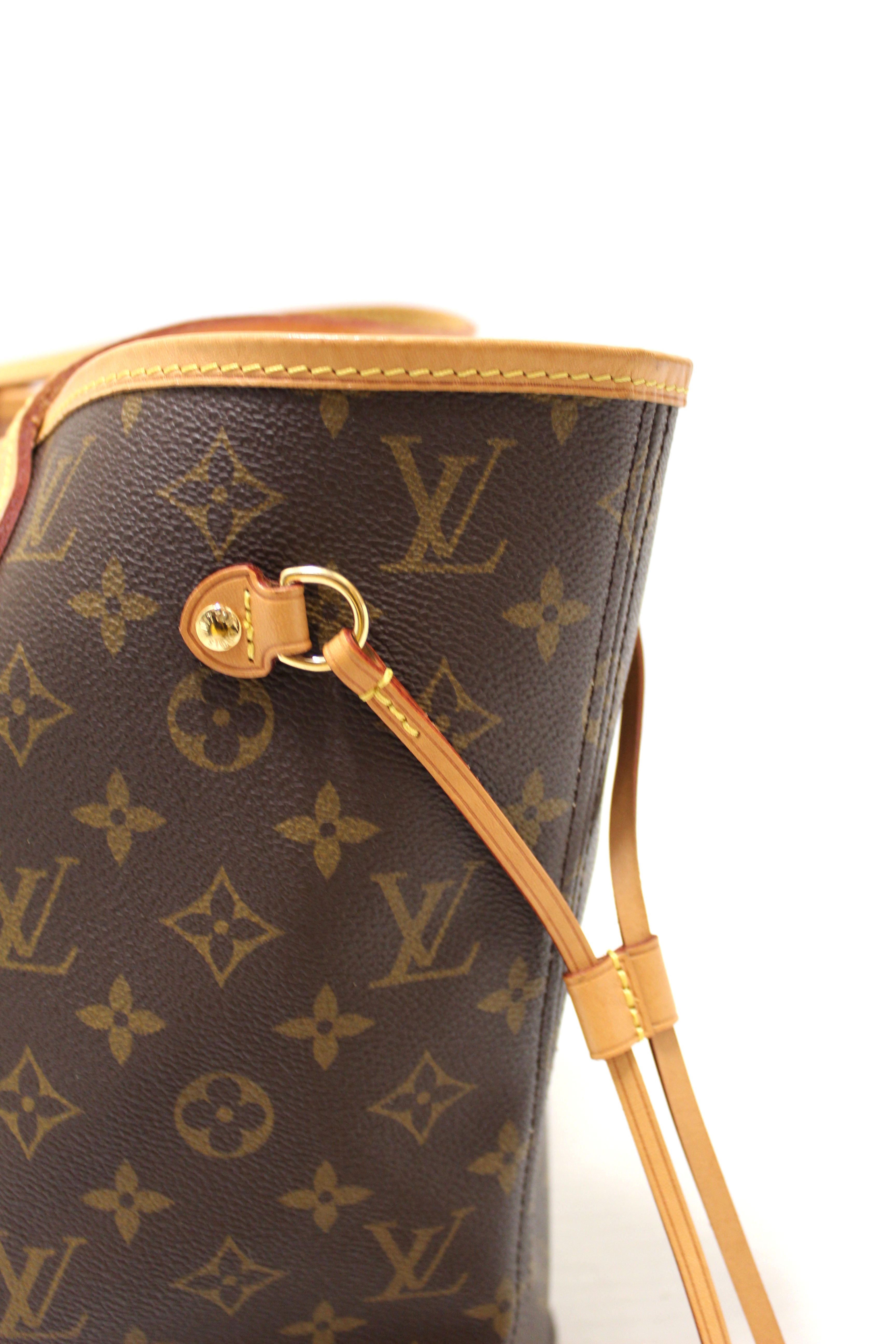 Authentic Louis Vuitton Monogram Neverfull MM Tote Bag - Luxury Designer Shoulder Handbag for Women, Perfect for Work, Travel & Everyday Use