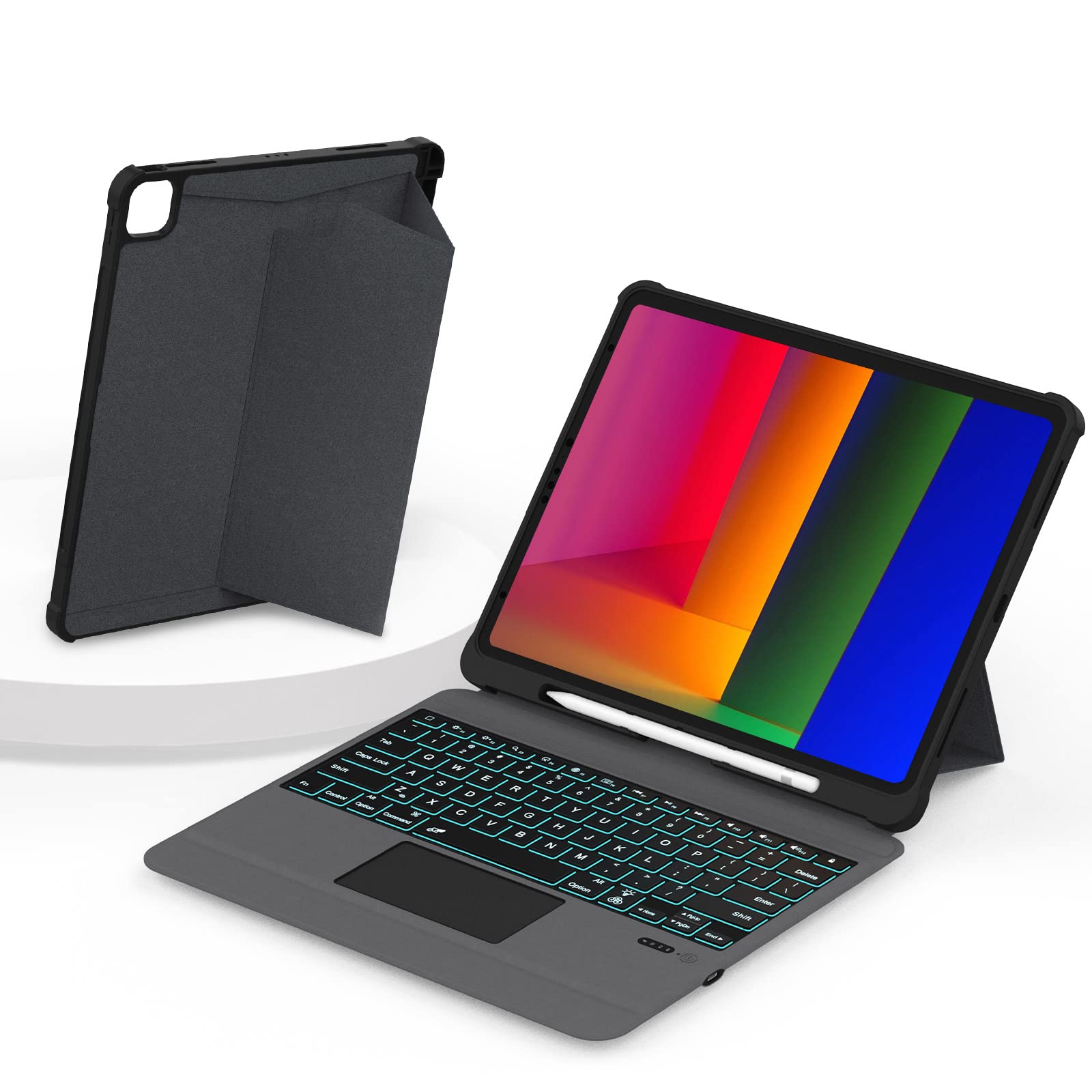 10.2 Inch iPad 9th/8th/7th Gen Case with Backlit Keyboard & Trackpad - Magnetic Detachable Cover for iPad Pro 10.5 & iPad Air 3 - Includes Pencil Holder | Perfect for Work, Study & Travel