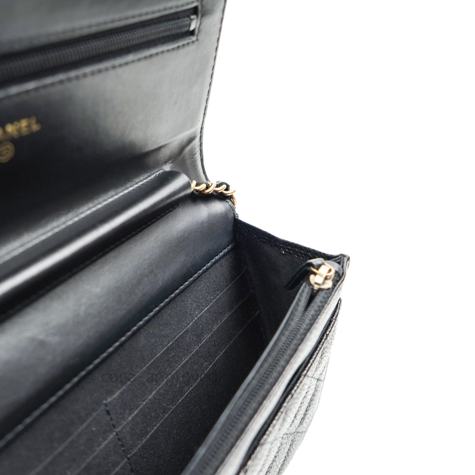 Chanel Boy Wallet on Chain WOC Black Caviar Leather with Gold Hardware - Luxury Crossbody Bag for Women, Perfect for Evening Events & Daily Use