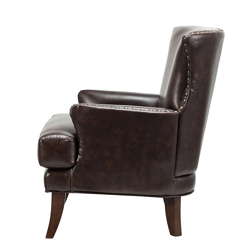Brooklyn Vegan Leather Armchair - Modern Faux Leather Lounge Chair for Living Room, Office & Dorm - Comfortable Mid-Century Style Accent Chair