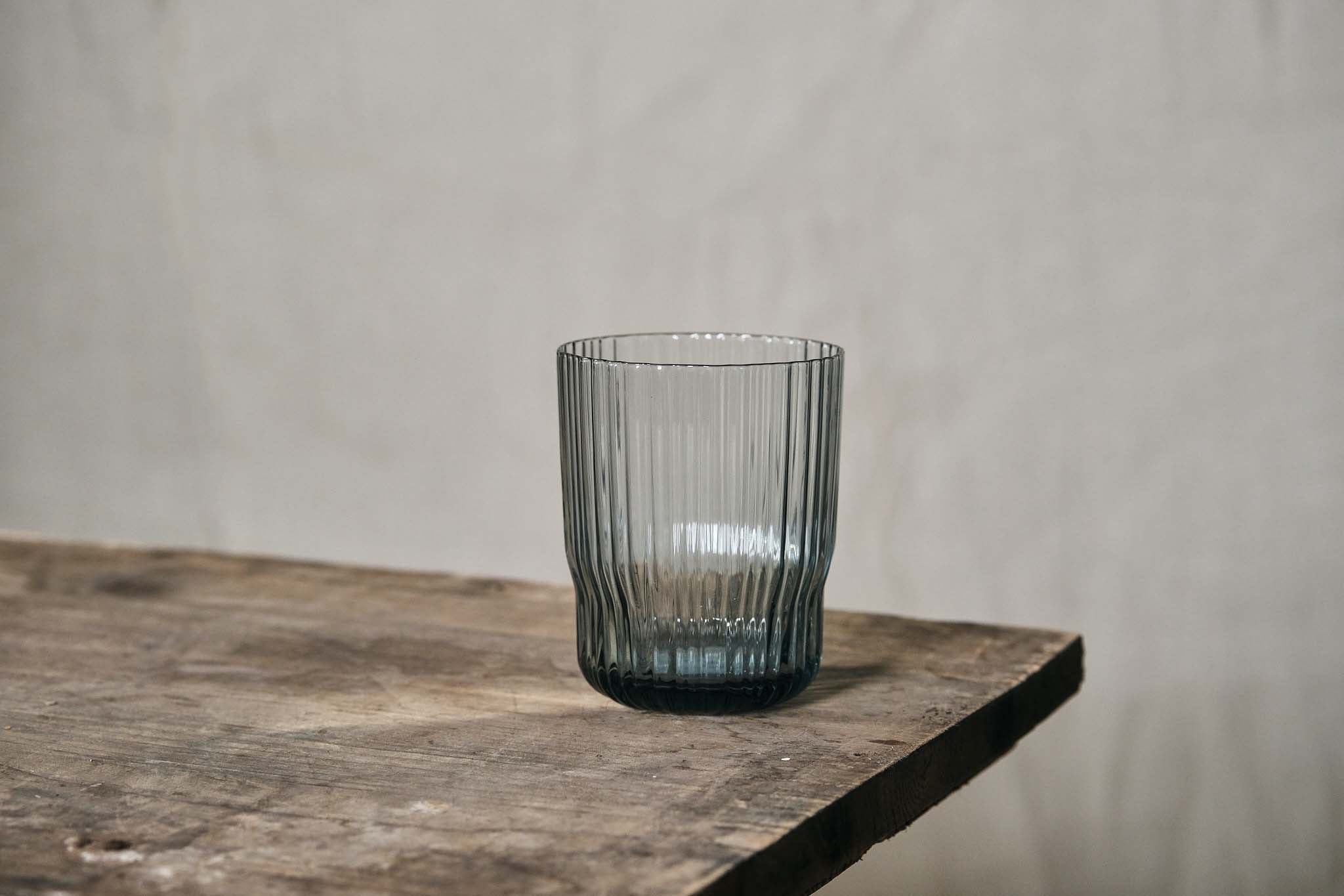 Sea Blue Ribbed Glass Tumbler - 16oz Insulated Drinking Cup with Lid & Straw - Perfect for Iced Coffee, Smoothies & Cold Beverages at Home, Office or Travel