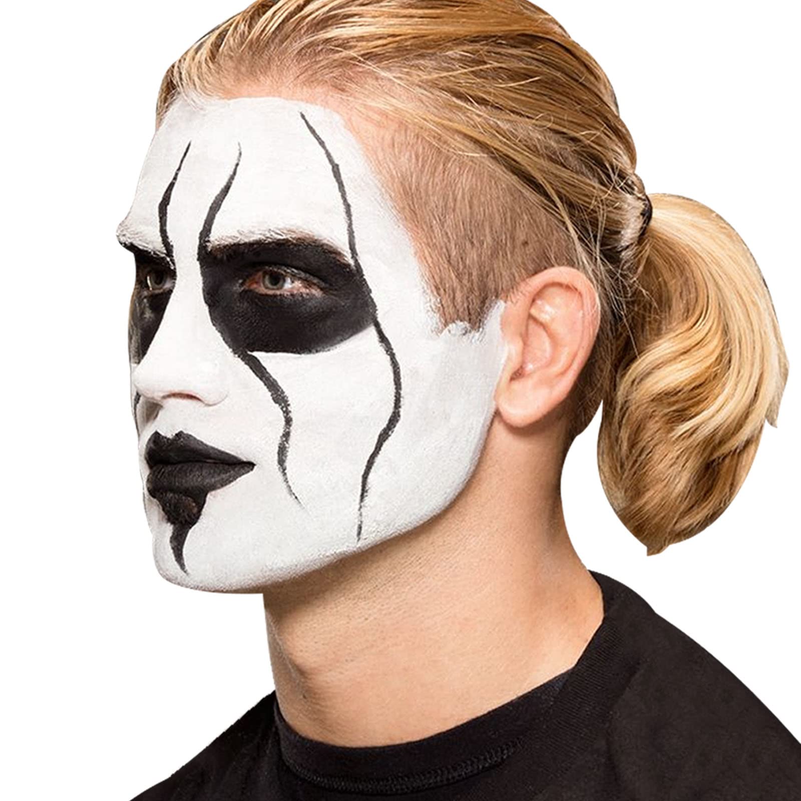 MEICOLY Black Face & Body Paint - 30g/1.05oz Water-Based Washable Makeup for Halloween, Cosplay, SFX & Theater - Safe for Adults & Kids - Perfect for Clown, Joker, Zombie, Vampire & Skeleton Costumes - Easy Wash Off with Soap & Water