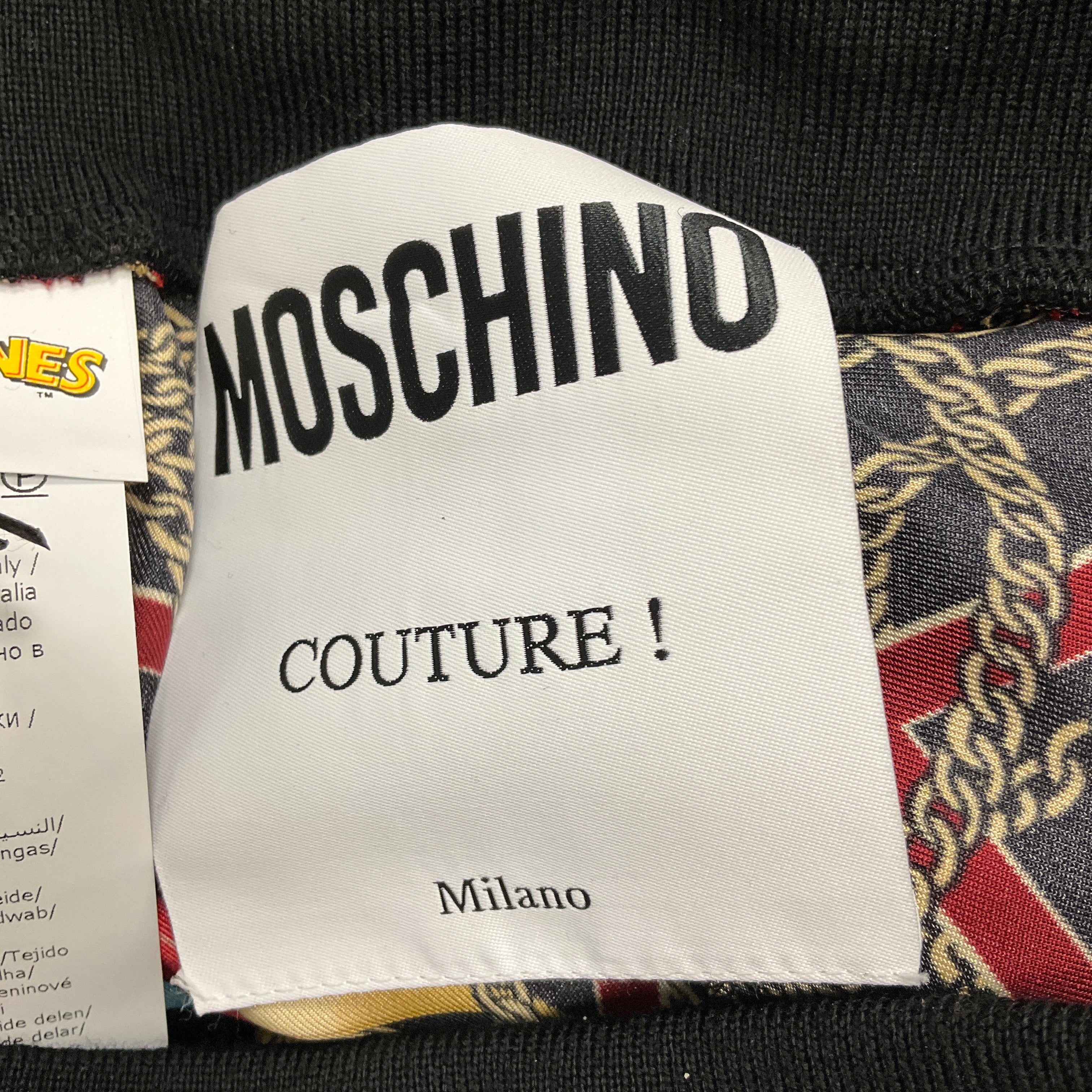 Moschino Looney Tunes Print Silk Pants for Women - Red, Gold & Black Multi-Color Fashion Trousers | Casual Wear & Party Outfits 2022 Collection