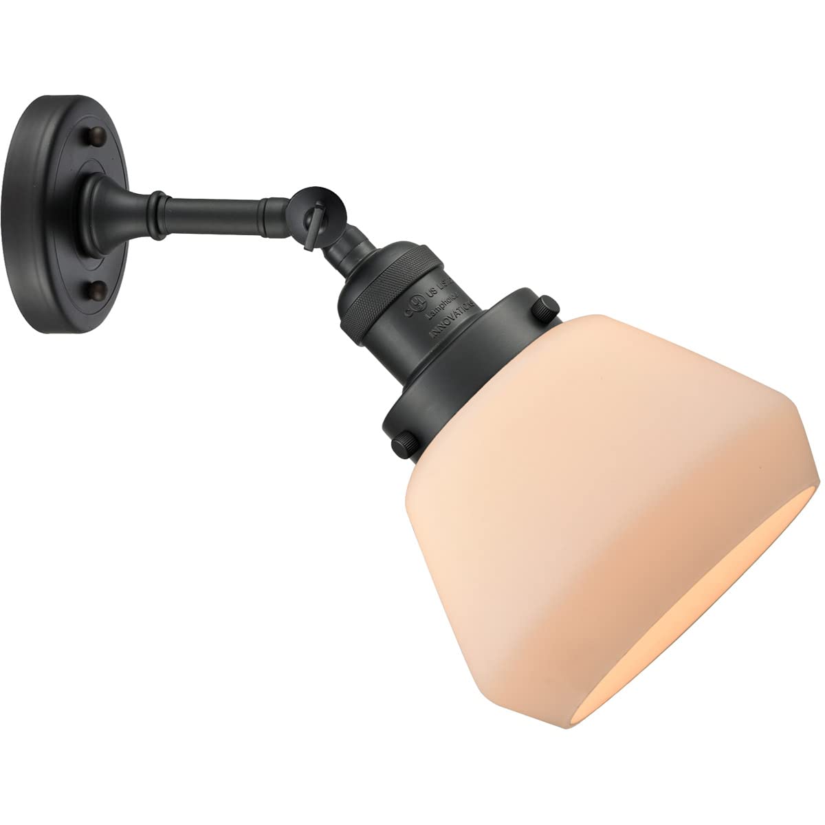 Innovations 203-BK-G171 Matte Black Wall Sconce Light Fixture - Single Bulb Modern Lighting for Bedroom, Hallway & Living Room Decor