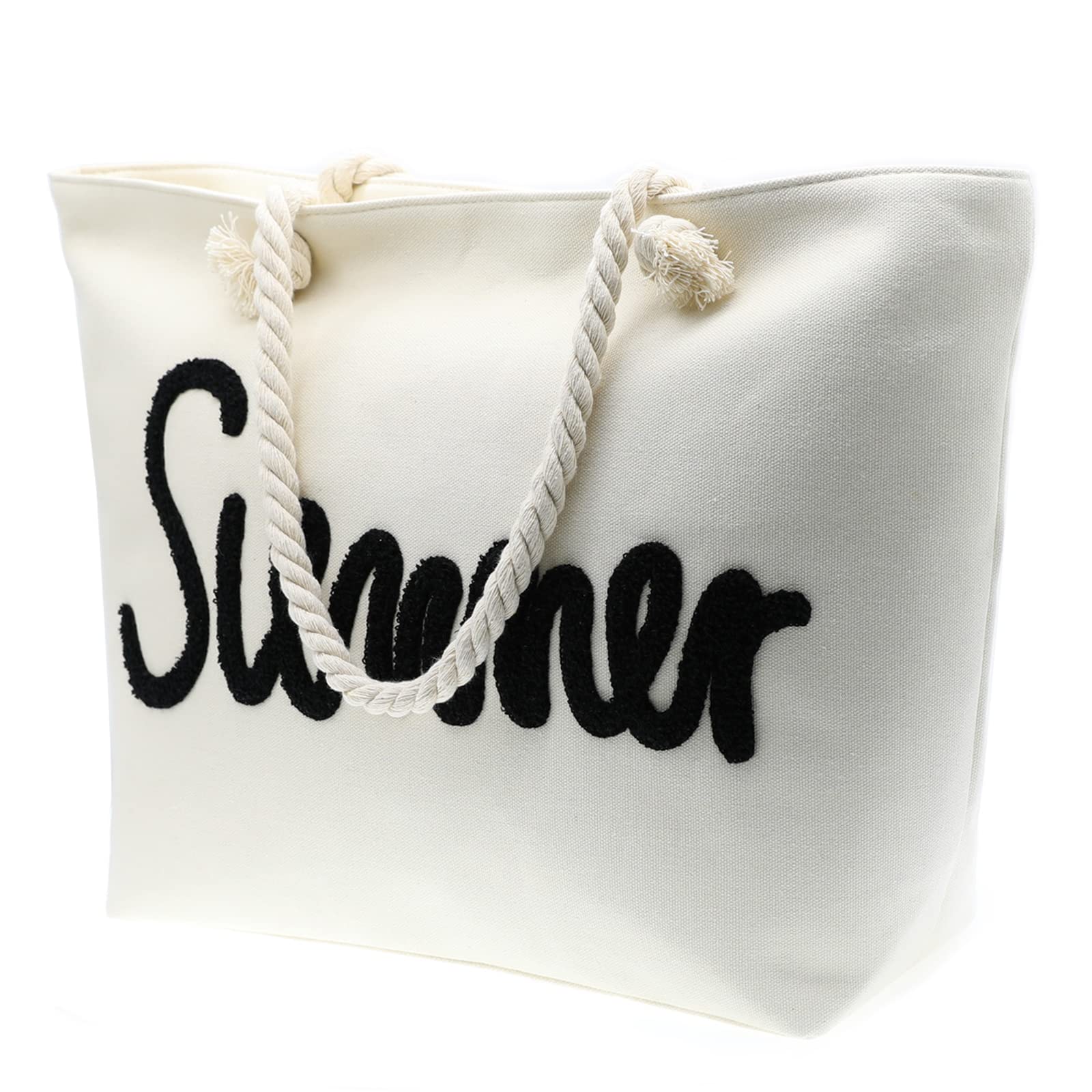 JNF Large Beach Tote Bags for Women - Waterproof Summer Shoulder Bag with Zipper - Perfect for Beach Vacations, Pool Parties & Travel Accessories