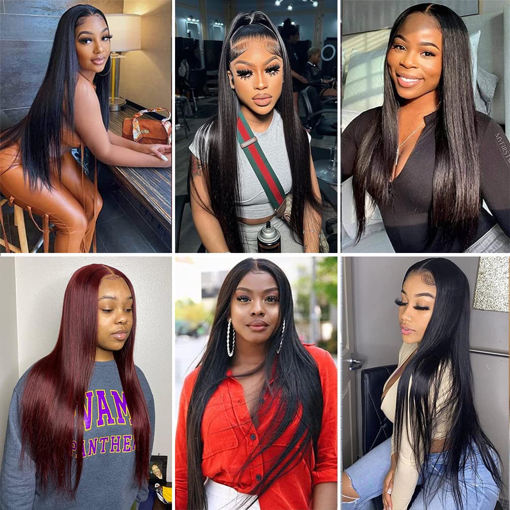 100% Virgin Unprocessed Brazilian Straight Human Hair Bundles 18 20 22 24 Inch Double Weft for Sew-in Weave Extensions | Perfect for Black Women, Salon Styling & Natural Hair Replacement