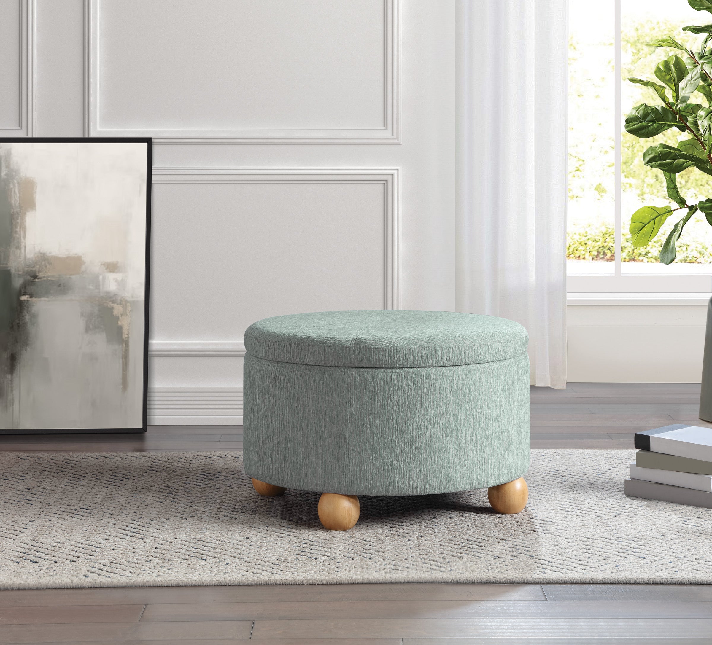 Office Star Baynes Storage Ottoman with Removable Top - Versatile Footrest, Seat & Storage Bench for Living Room, Bedroom & Office [BNS]