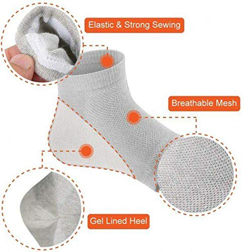 NAVMIL Heel Pain Relief Silicone Gel Pad - Cushioned Heel Protector Socks with Spa Botanical for Men & Women - Breathable Cotton Socks (One Size Fits Most) - Perfect for Running, Walking & Everyday Comfort