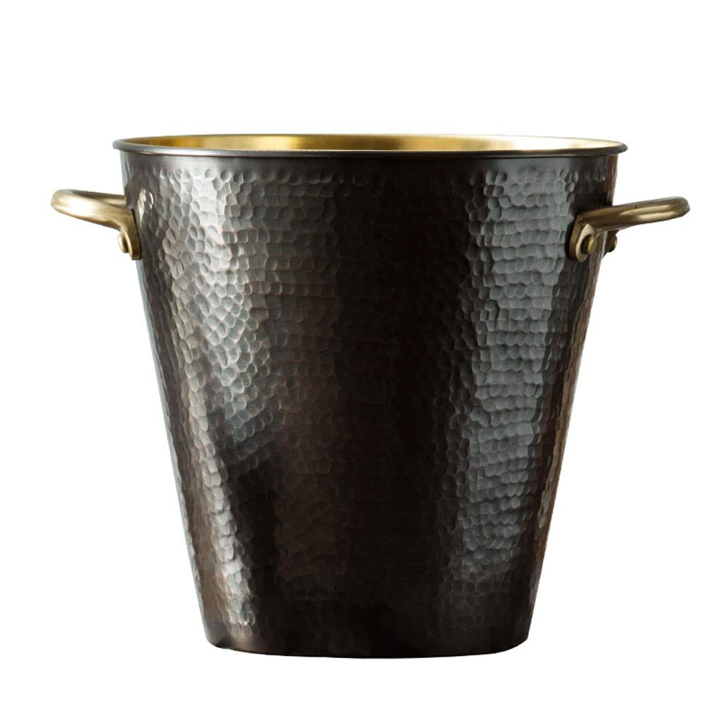 Premium Pure Copper Ice Bucket with Handle - Elegant Champagne & Beer Cooler for Parties, Wine Chiller & Ice Cube Storage - Perfect for Home Bars, Weddings, and Outdoor Gatherings (Small Size)