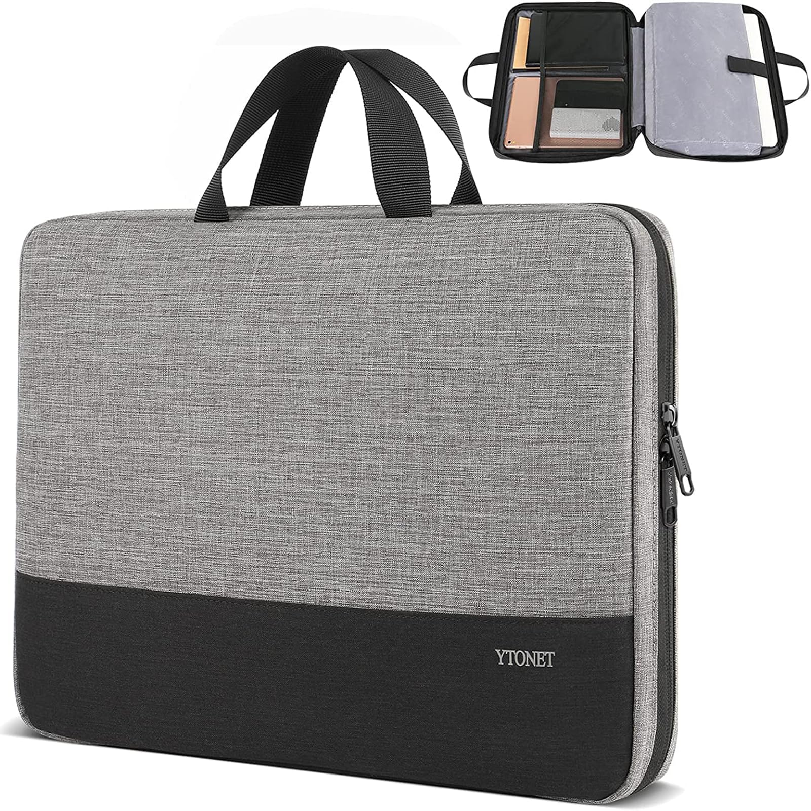 Waterproof 14 Inch Laptop Sleeve Case - Shockproof Protective Cover for MacBook, HP, Lenovo, Dell, Asus, Acer & Chromebook - Lightweight Carrying Bag for Work, School & Travel (Grey)