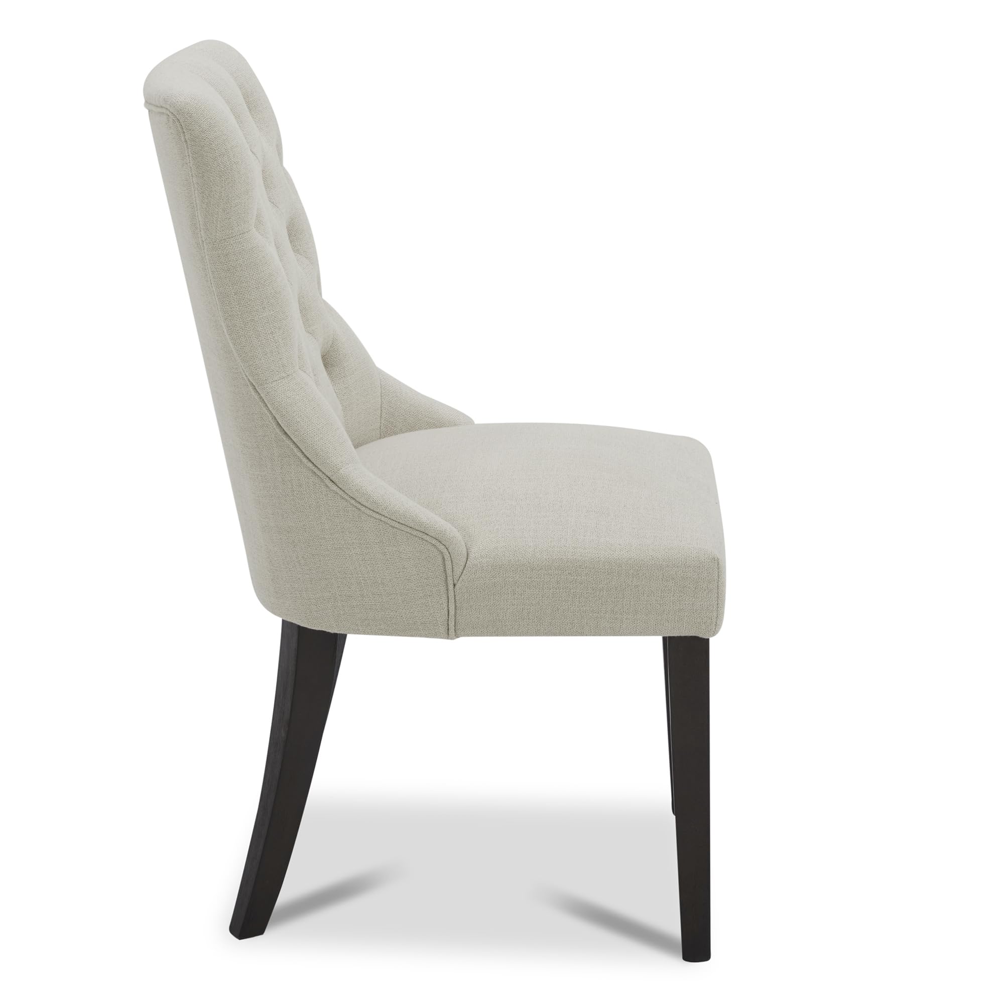 CHITA Farmhouse Tufted Dining Chairs Set of 2 - Modern Upholstered High Back Fabric Dining Room Chairs in Linen - Perfect for Kitchen, Dining Room, and Farmhouse Decor