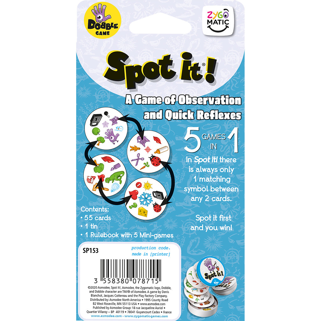 Spot It Fishing Game - Eco-Friendly Blister Pack for Family Fun, Outdoor Activities & Travel Entertainment