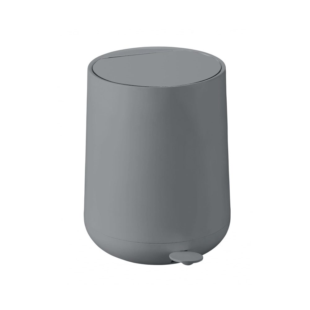 ZONE DENMARK Nova One Pedal Trash Can - Soft Touch Lid, Modern Grey Kitchen Waste Bin for Home & Office Use