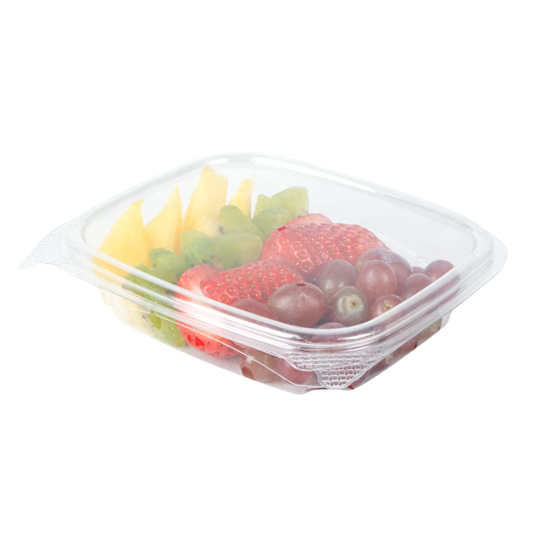 Restaurantware Thermo Tek 8oz Clear Plastic Clamshell Food Containers - 100 Pack Anti-Fog, Freezable, Disposable To-Go Containers for Takeout, Meal Prep & Leftovers | BPA-Free Rectangle Food Storage Containers