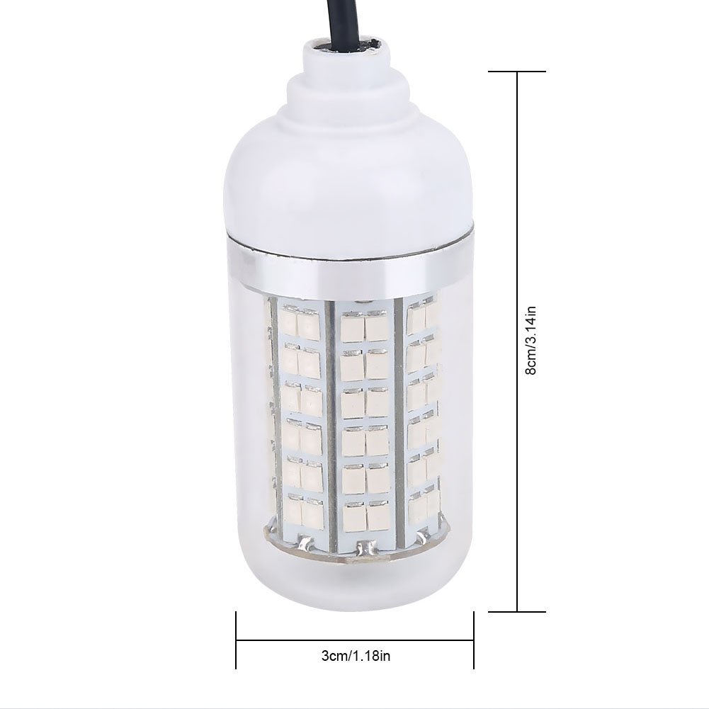 Zerone 12V 108LEDs Submersible Underwater Fishing Light - IP68 Waterproof LED Fish Attractor Lamp for Night Boat Fishing | Perfect for Deep Sea, Lake & River Fishing Adventures