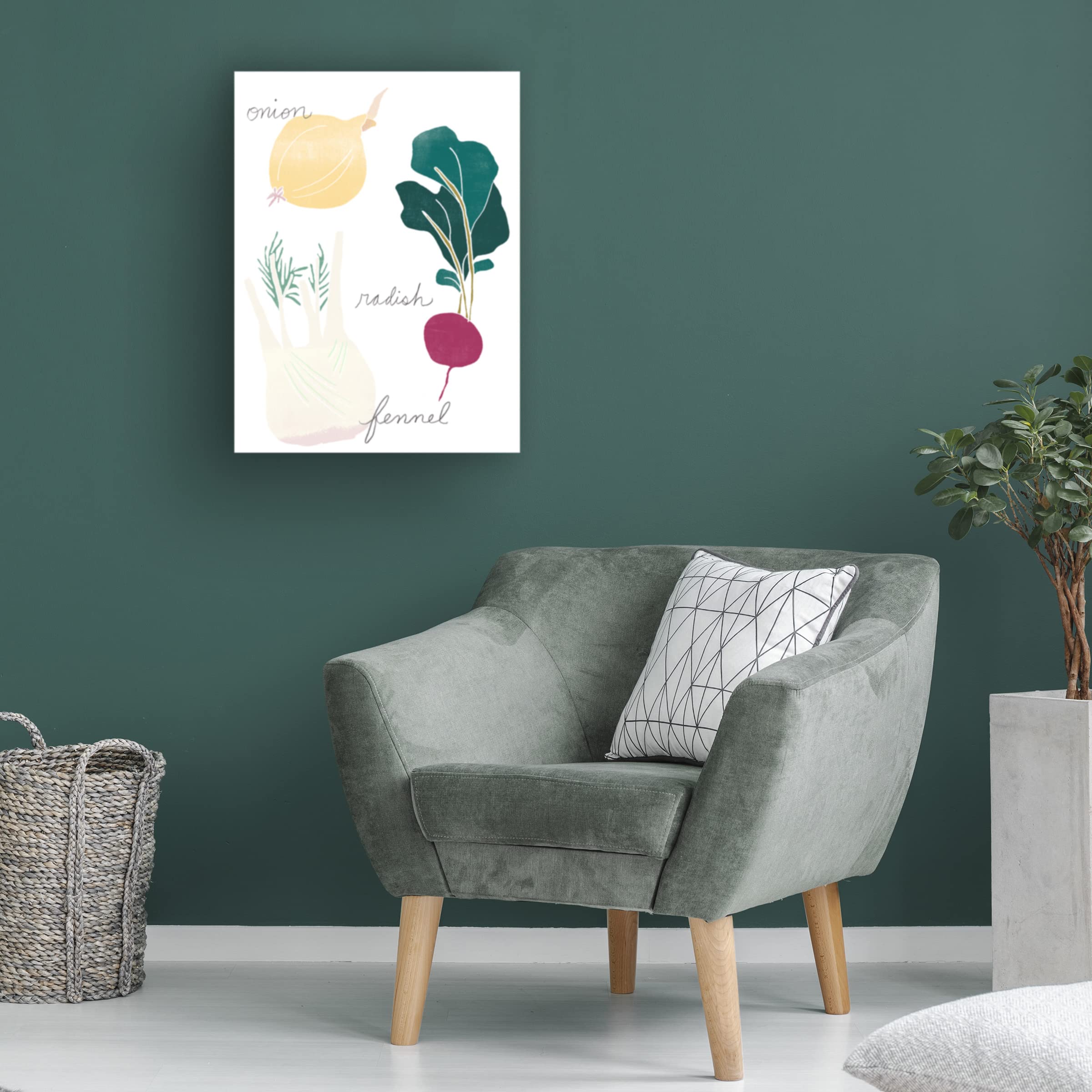 Trademark Fine Art 'Simple Veggies II' Canvas Wall Art Print by June Erica Vess - Modern Kitchen Decor for Home & Restaurant