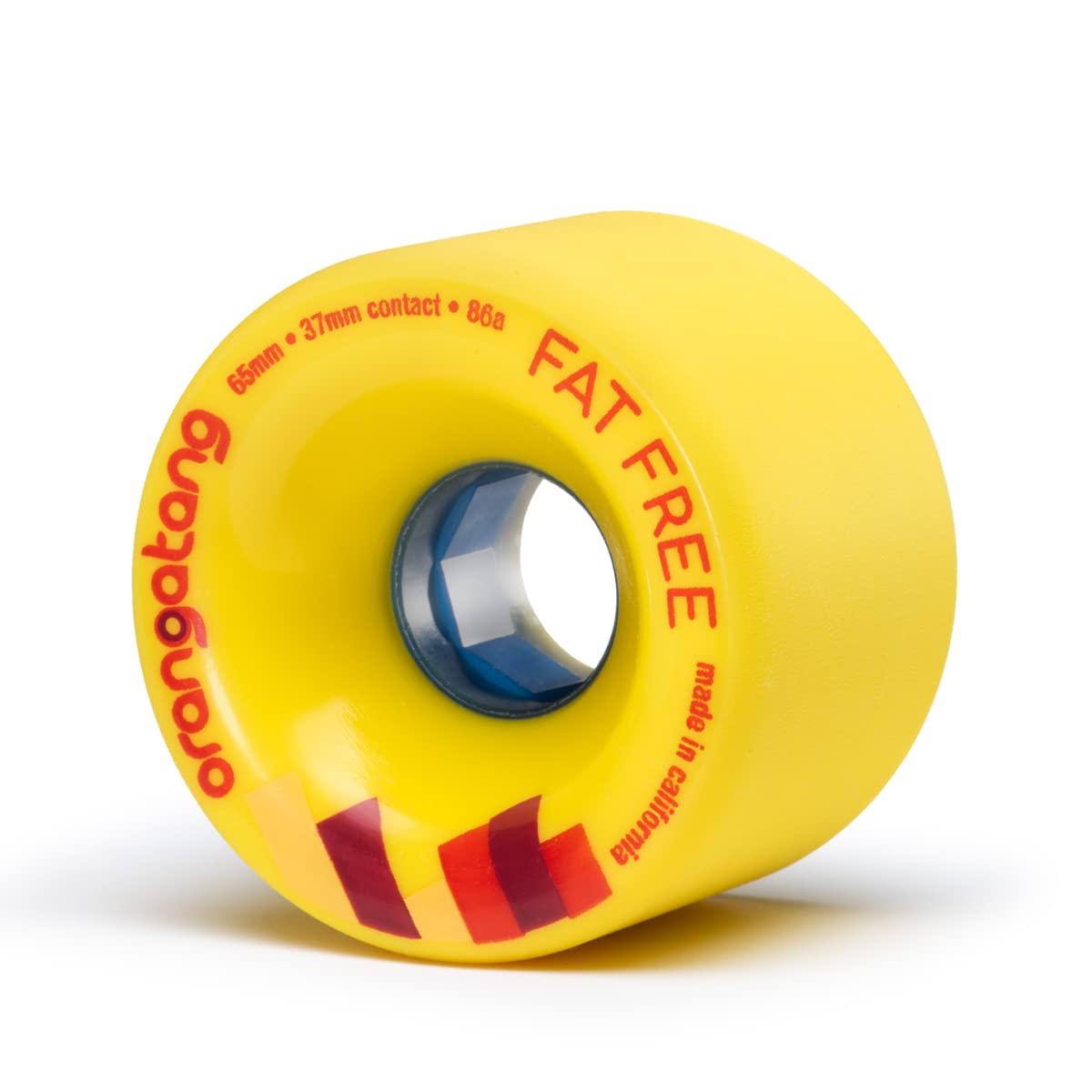 Orangatang Fat Free 65mm Freeride Longboard Wheels (Set of 4) - High Performance Urethane Skateboard Wheels for Downhill & Cruising