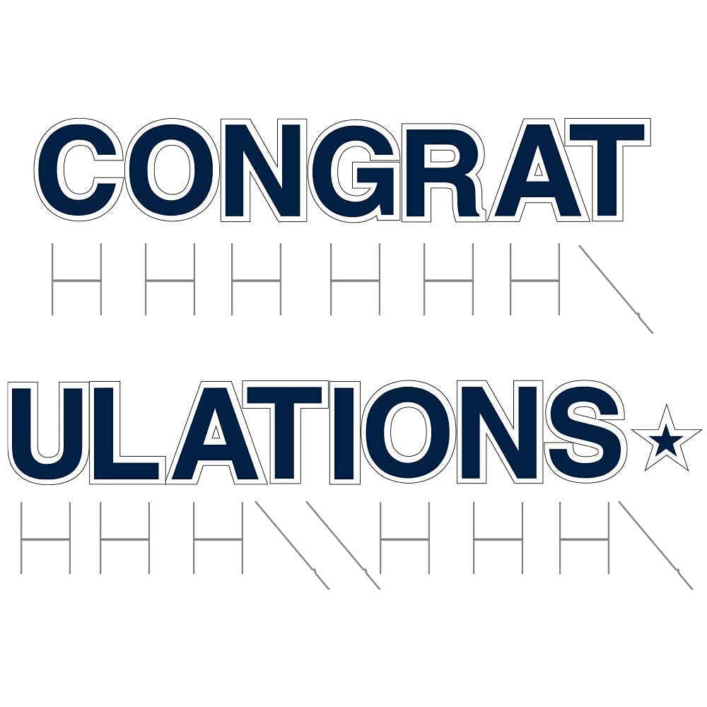Vispronet 18in Tall Weather-Resistant Congratulations Yard Sign with Steel Stakes - Navy Blue Outdoor Party Decor for Graduations, Birthdays & Special Occasions