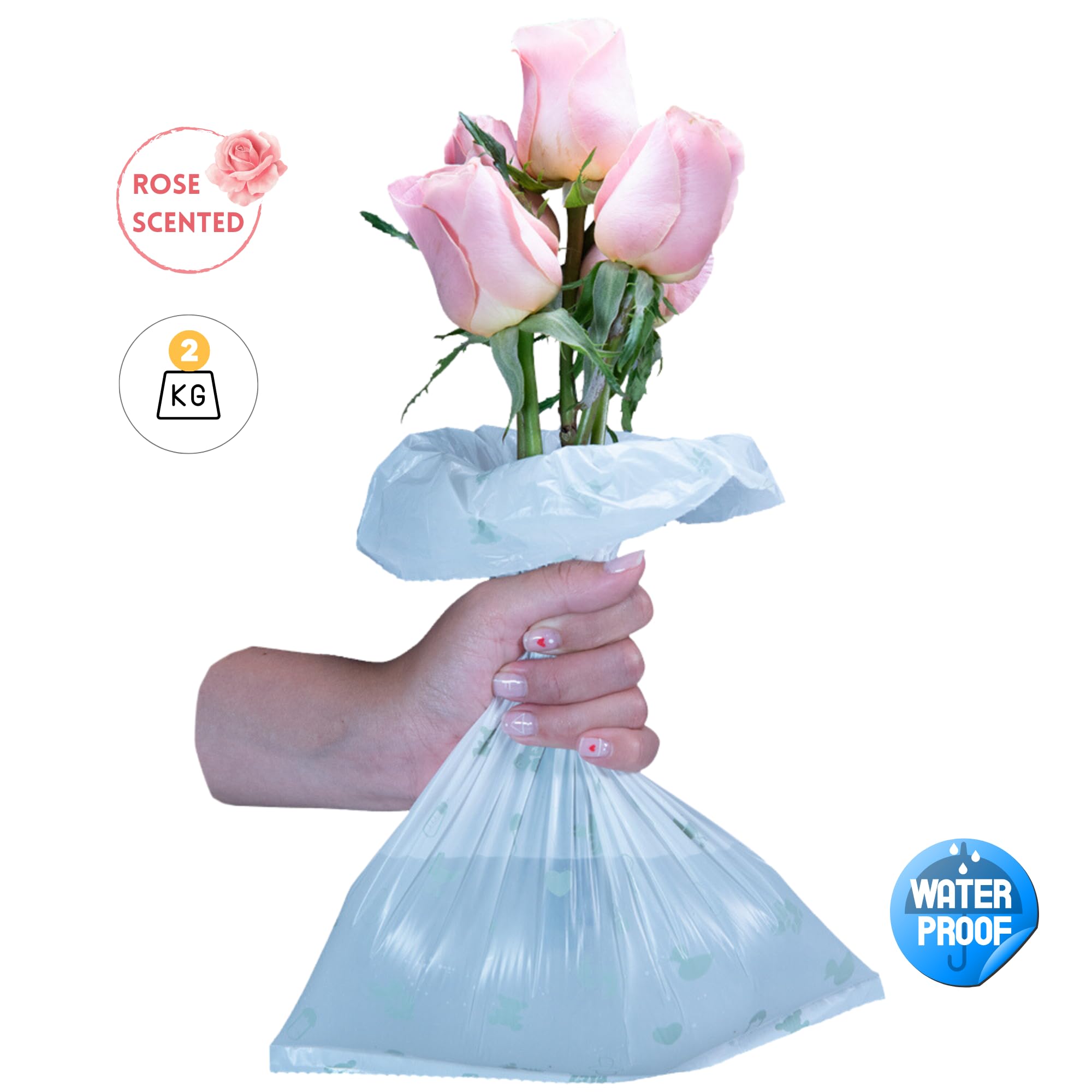 **Pink Portable Diaper Bag Dispenser - 100 Rose Scented & Compostable Diaper Bags | Leak Proof & Eco-Friendly | Must-Have Baby Essentials for Diaper Changes On The Go | Perfect for Travel, Stroller, and Nursery Use**