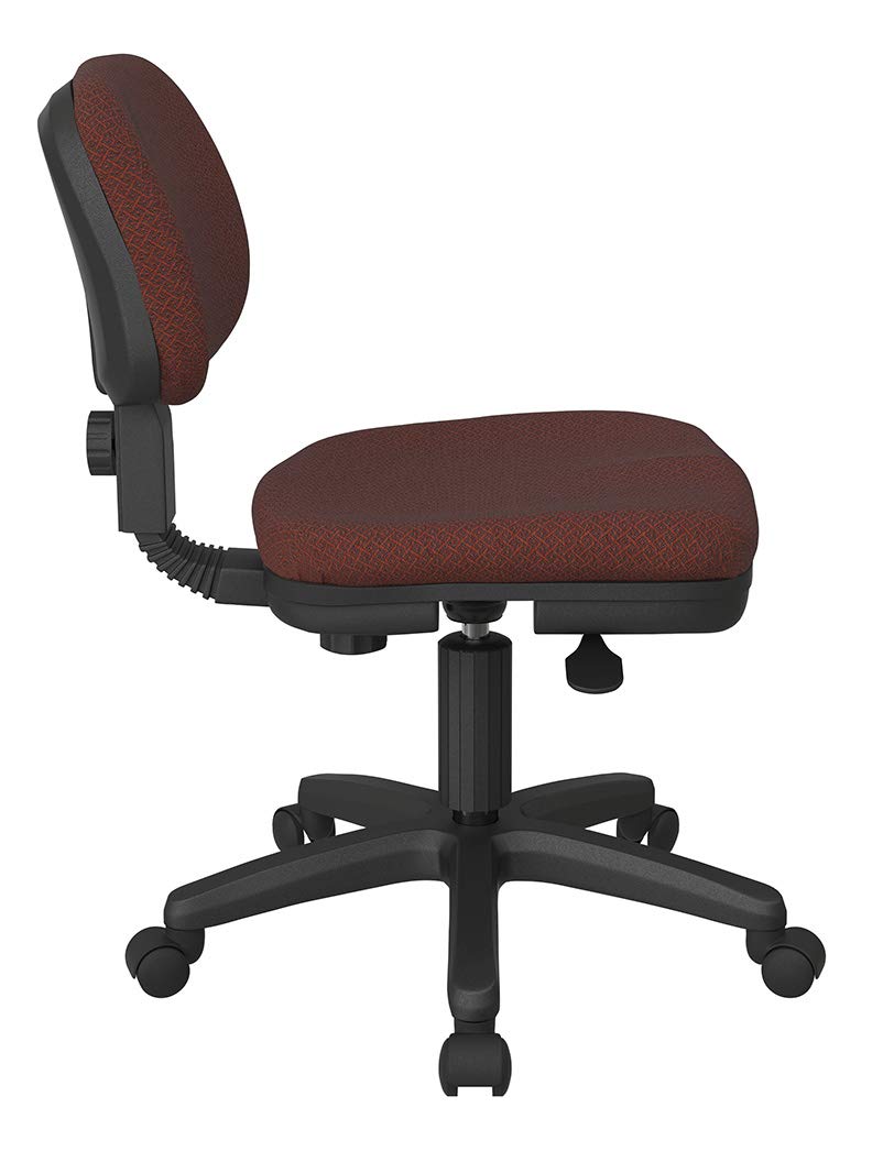 Office Star SC Series Adjustable Ergonomic Office Chair with Padded Foam Seat & Back - Interlink Garnet Fabric Mesh Task Chair for Home Office, Computer Desk & Workspace