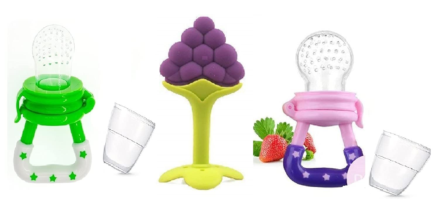 BPA-Free Silicone Fruit Shape Teether for Babies 3-12 Months | Safe Chewing Toy for Infants | Multi-9 Pack | Perfect for Soothing Teething Pain & Promoting Oral Development | Ideal for Home, Travel & Daycare Use