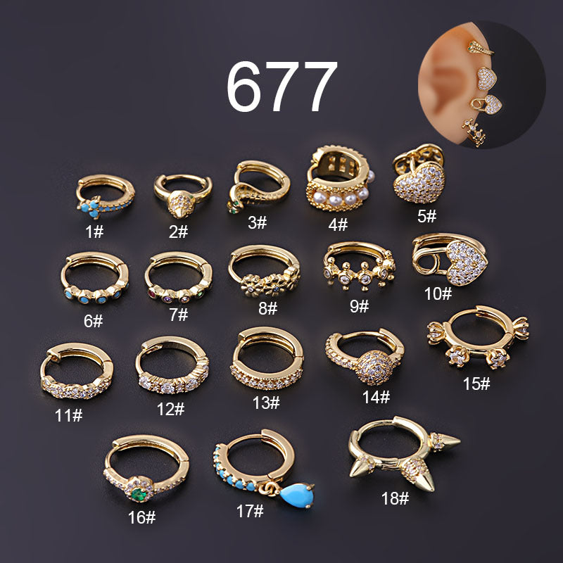 18K Gold Dainty Heart Cartilage Huggie Hoop Earrings for Women - Minimalist Tiny Heart Stud Earrings for Cartilage & Helix Piercing - Perfect for Everyday Wear, Date Night & Gifts (HSPJ677)