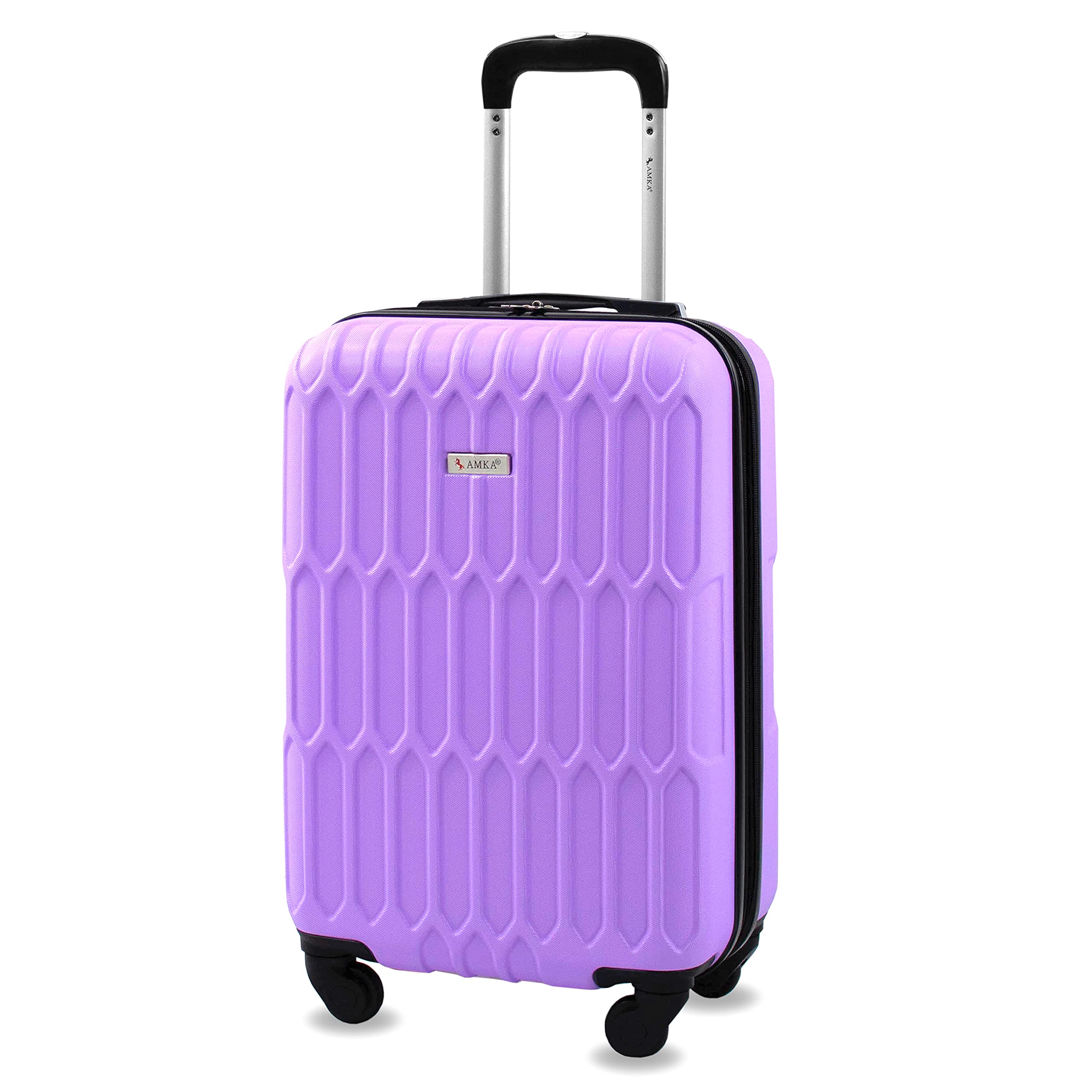 AMKA 22-Inch Honeycomb Expandable Hardside Carry-On Suitcase with Spinner Wheels - Lightweight Durable Luggage for Air Travel, Business Trips & Weekend Getaways in Lilac