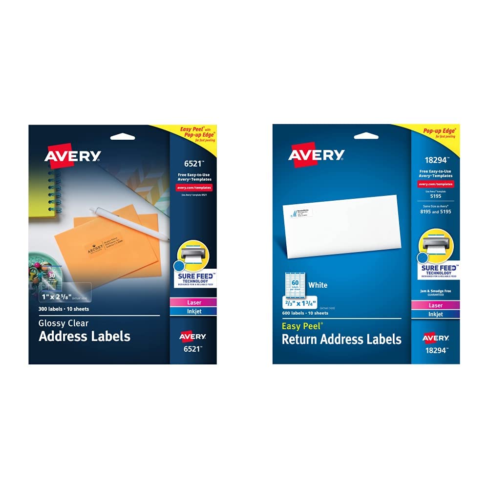 Avery Address Labels for Laser & Inkjet Printers - 1.5