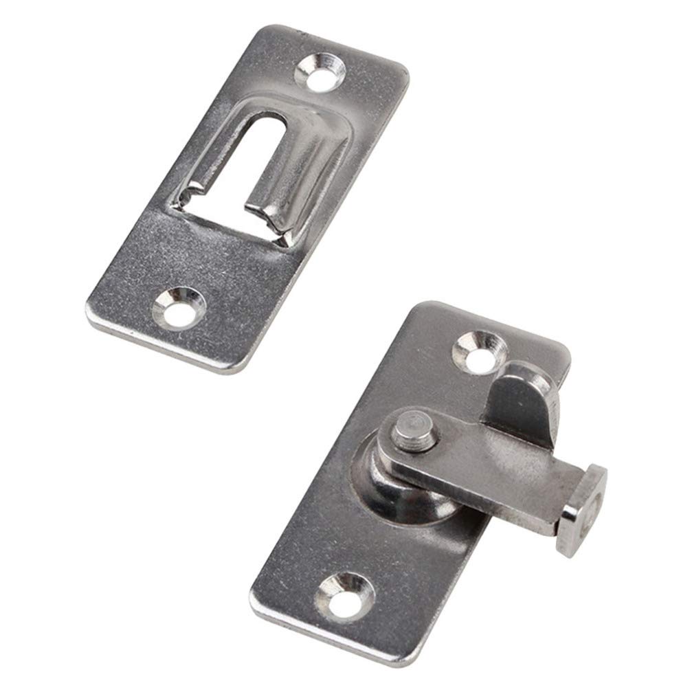90 Degree Right Angle Door Lock Buckle - Stainless Steel Security Gate Latch for Wooden Fences & Metal Gates - Heavy Duty Sliding Door Lock Bolt for Home, Garage & Garden Security