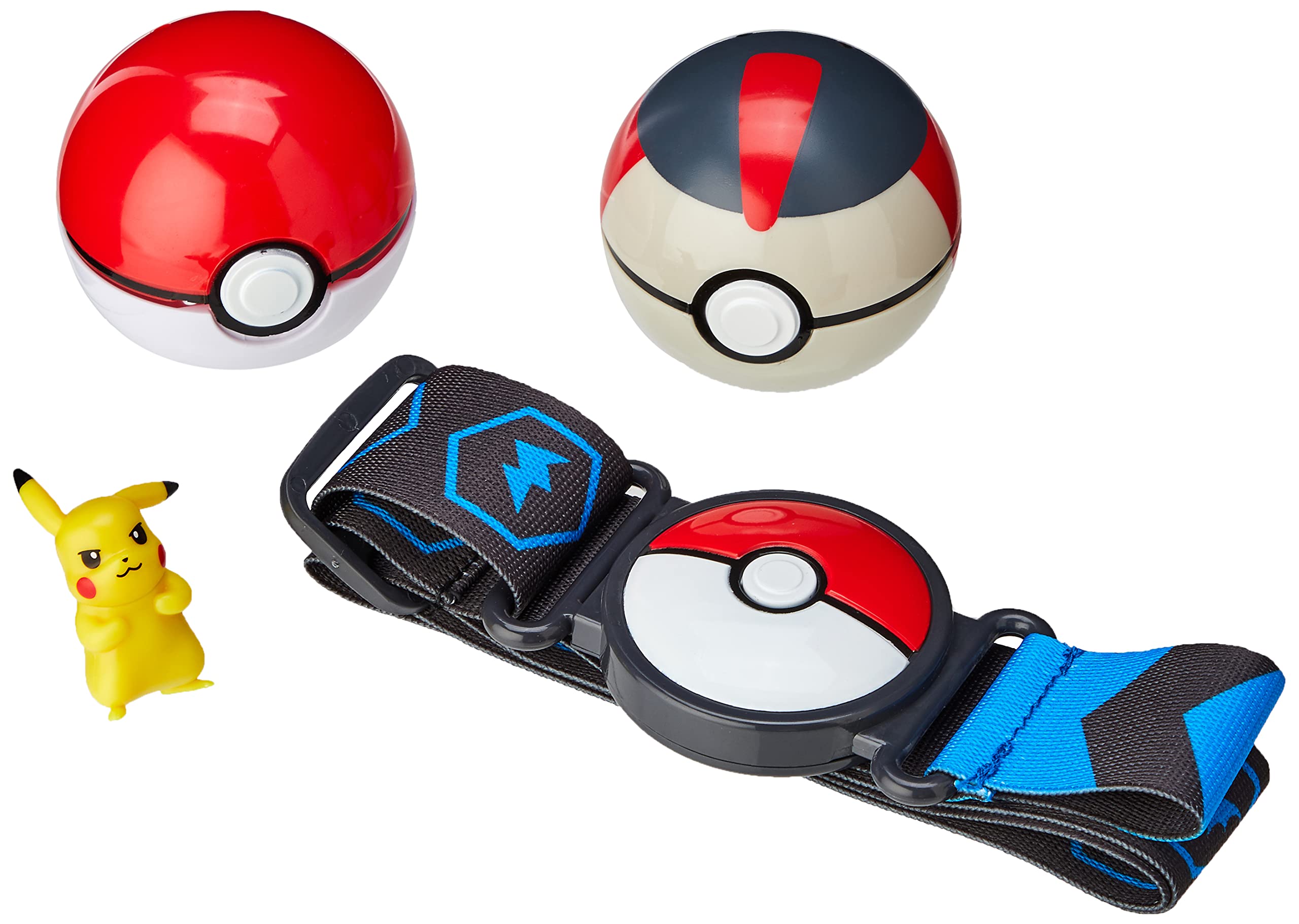 Pokémon Clip 'N' Go Poké Ball Belt Set with Pikachu, Poké Ball & Timer Ball - Perfect for Cosplay, Halloween Costumes & Pokémon Collectors