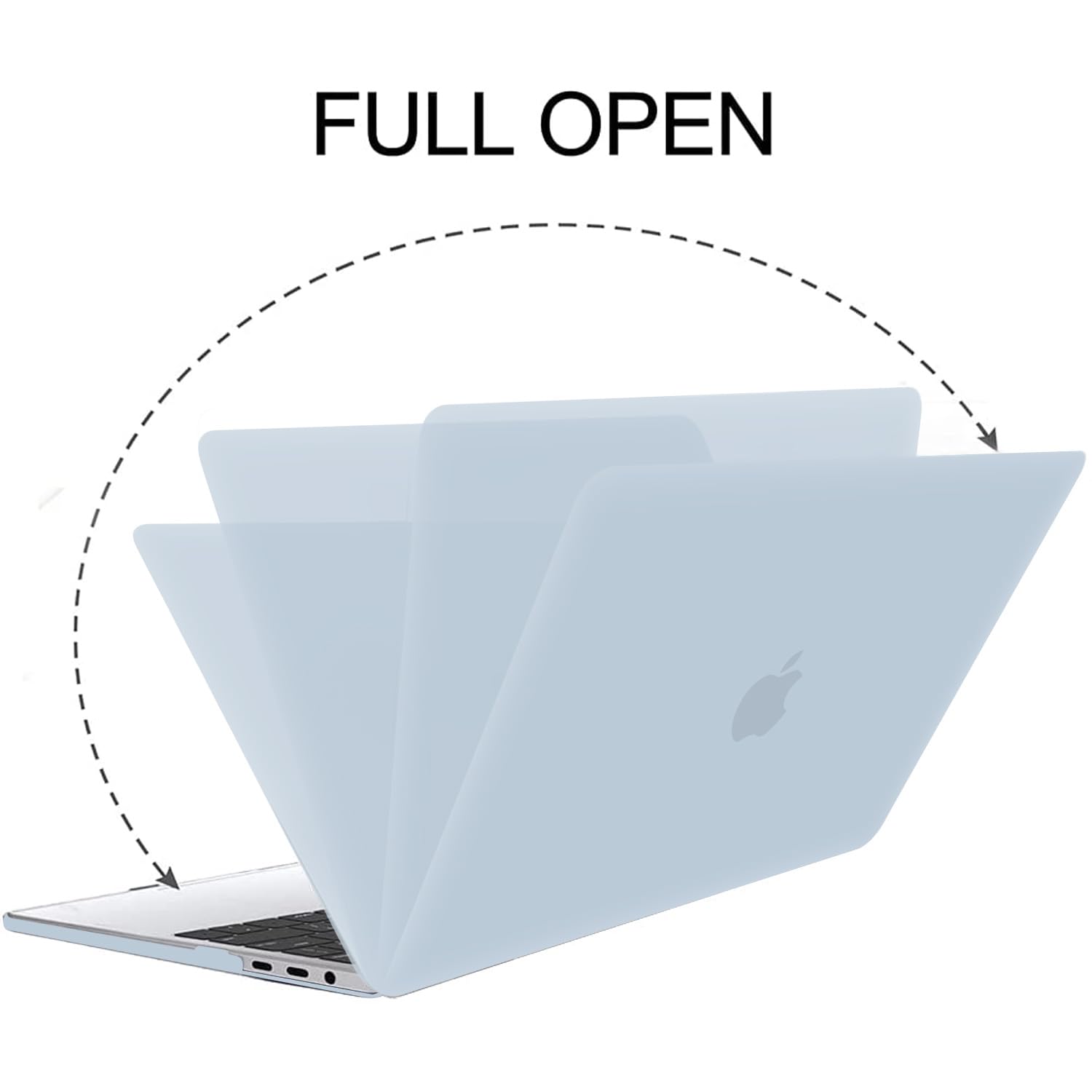 B BELK MacBook Air 13 inch Case (2021-2018 M1/A2337/A2179/A1932) - Hard Plastic Shell Cover with Touch ID Cutout + 2 Keyboard Protectors + Screen Protector in Baby Blue | Perfect for Work, School & Travel Protection