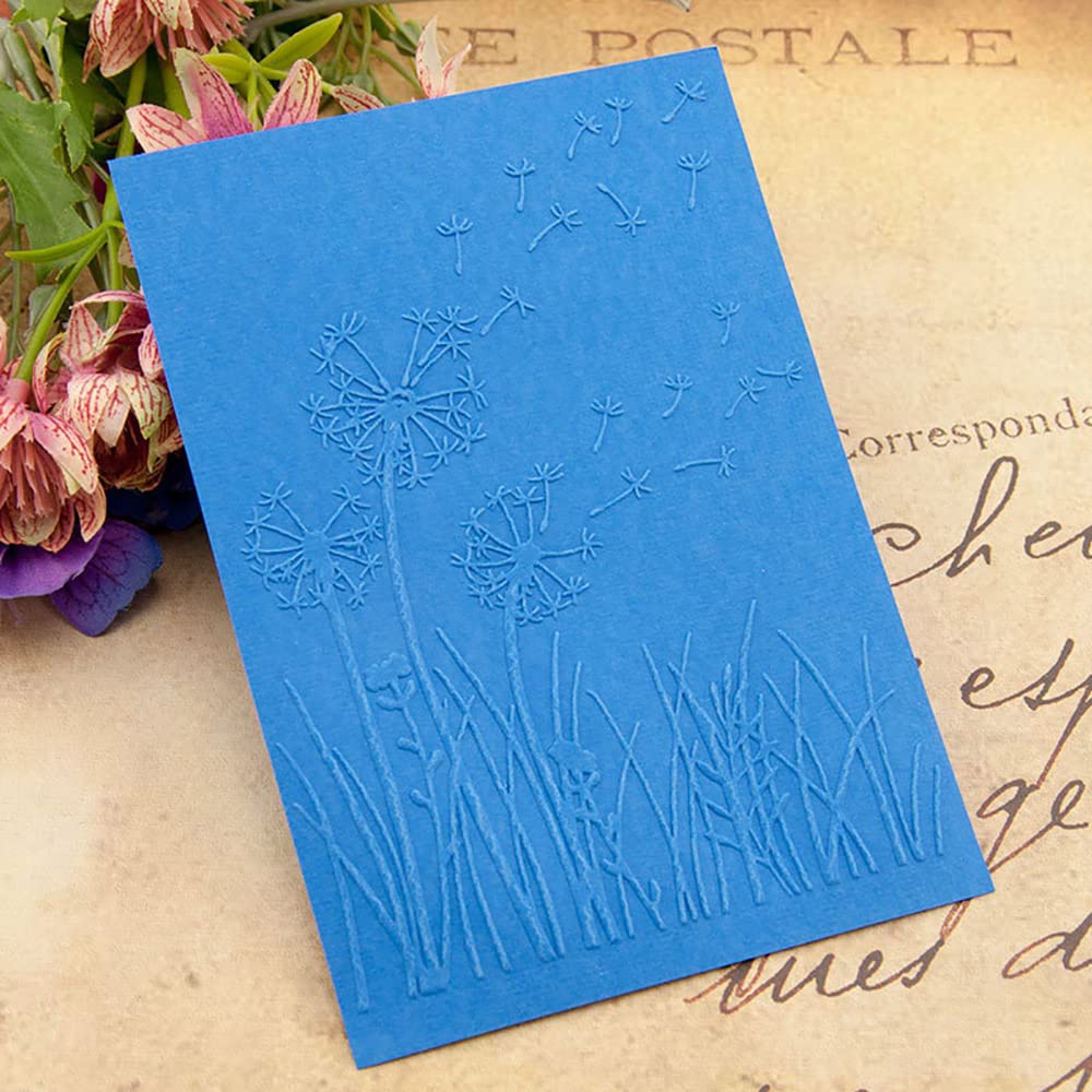4Pcs Flower Butterfly Plastic Embossing Folder Set - DIY Scrapbooking Stencils for Handmade Cards, Photo Albums & Paper Crafts - Dandelion Design Craft Molds for Art Projects & Home Decor (Perfect for Wedding Invitations, Gift Cards & Memory Books)