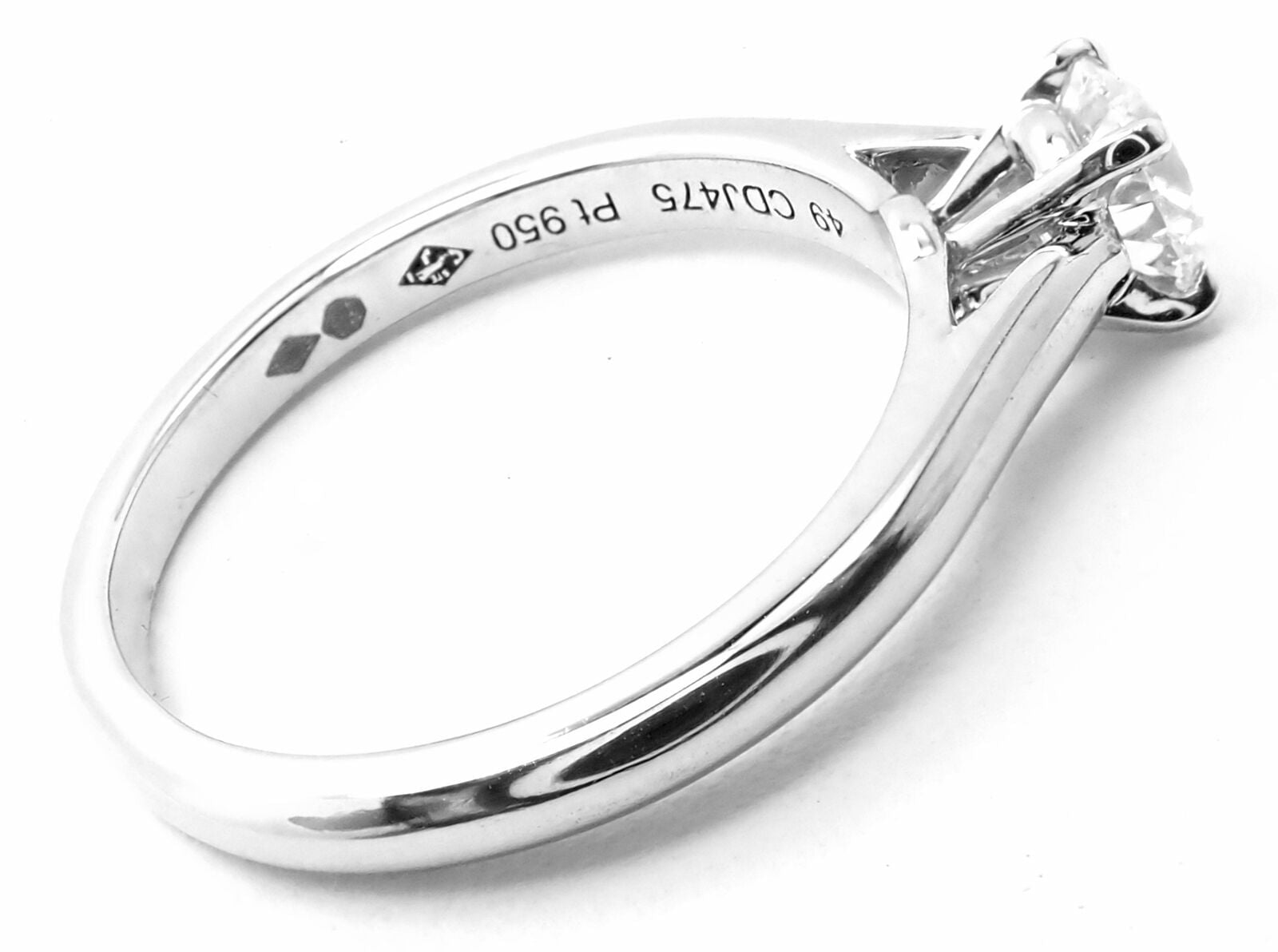 Authentic Cartier Platinum 0.40ct VVS1/G Diamond Solitaire Engagement Ring for Women - Luxury Wedding Proposal Jewelry Gift for Her